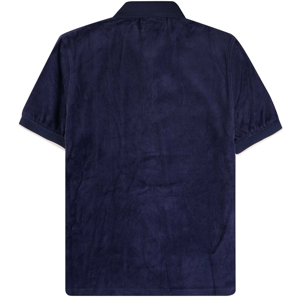 Fila Vintage Terra Colour Blocked Velour Polo - Fila Navy