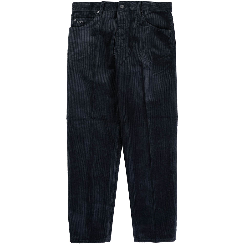 Emporio Armani J69 Loose-Fit Corduroy Trousers - Blu Navy