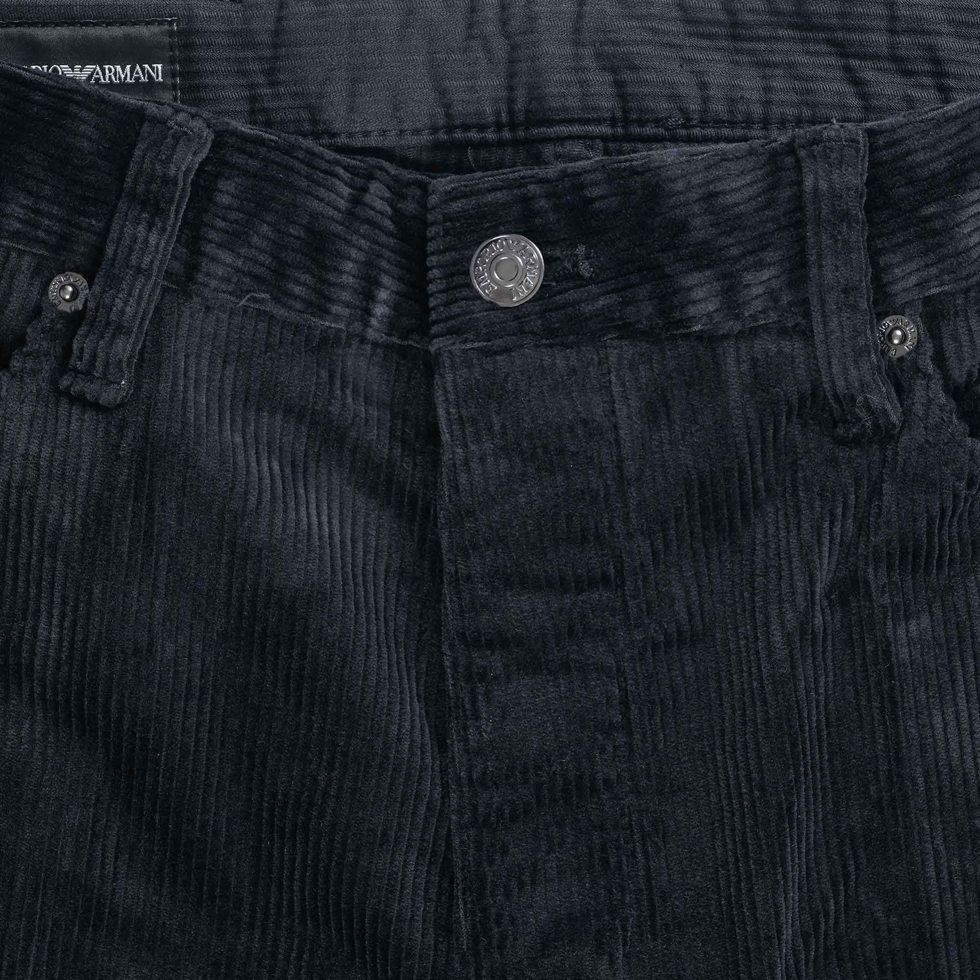 Emporio Armani J69 Loose-Fit Corduroy Trousers - Blu Navy