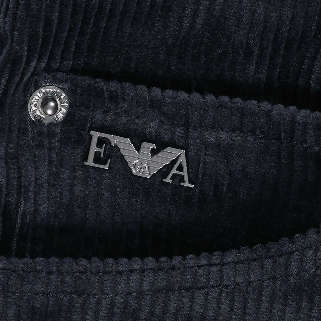 Emporio Armani J69 Loose-Fit Corduroy Trousers - Blu Navy