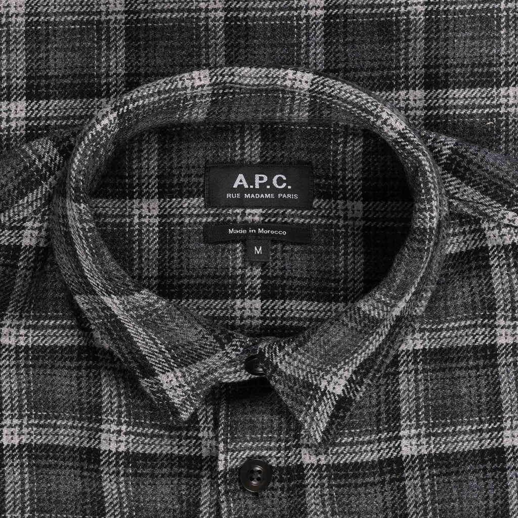 A.P.C. Trek Check Overshirt - Anthracite