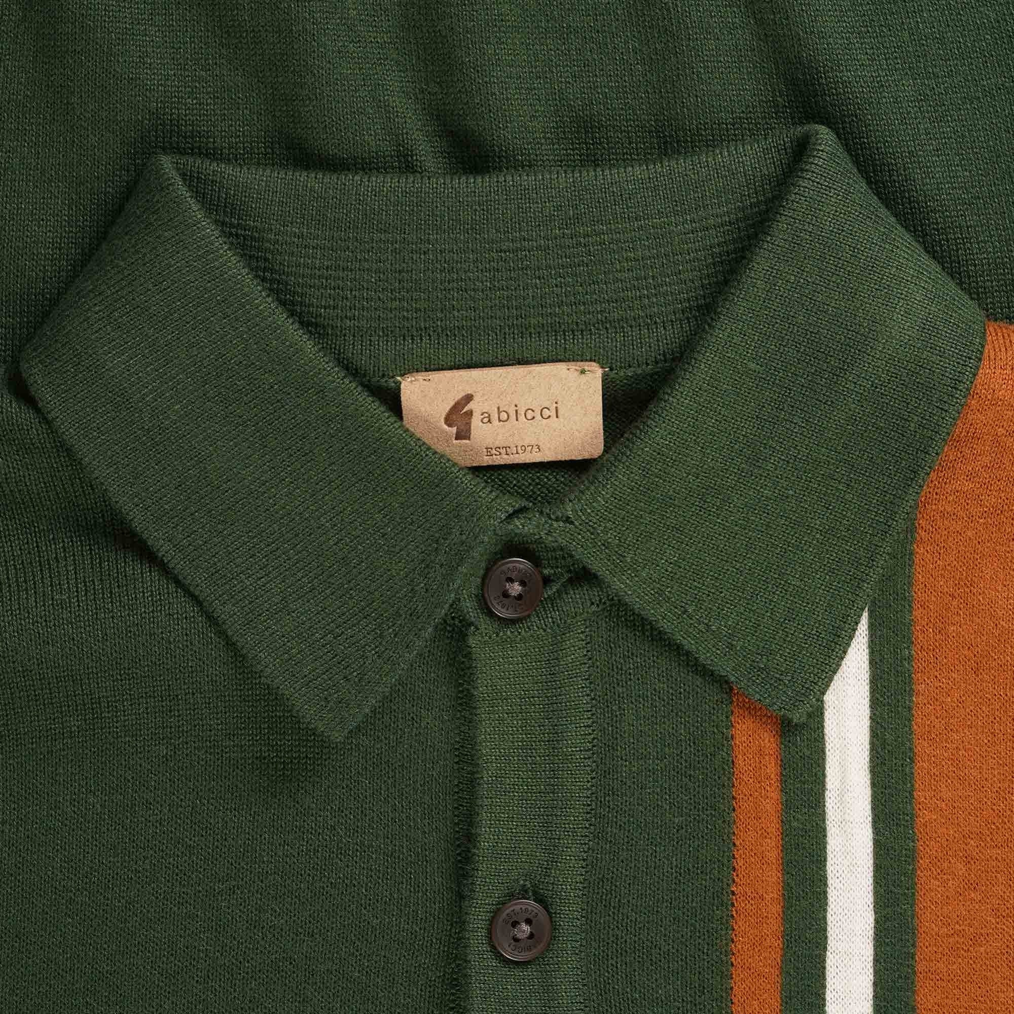 Gabicci Vintage Soda Long Sleeved Polo Shirt - Forest