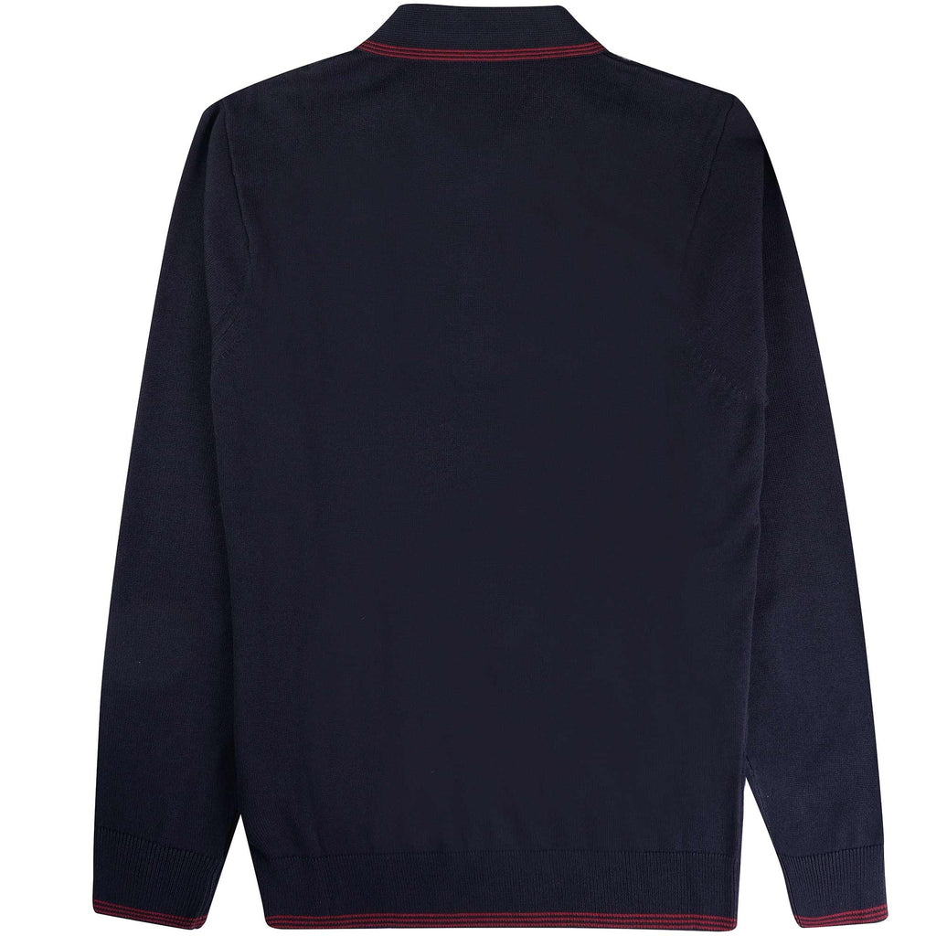 Gabicci Vintage Carlson Tonal Knit Polo Shirt - Navy