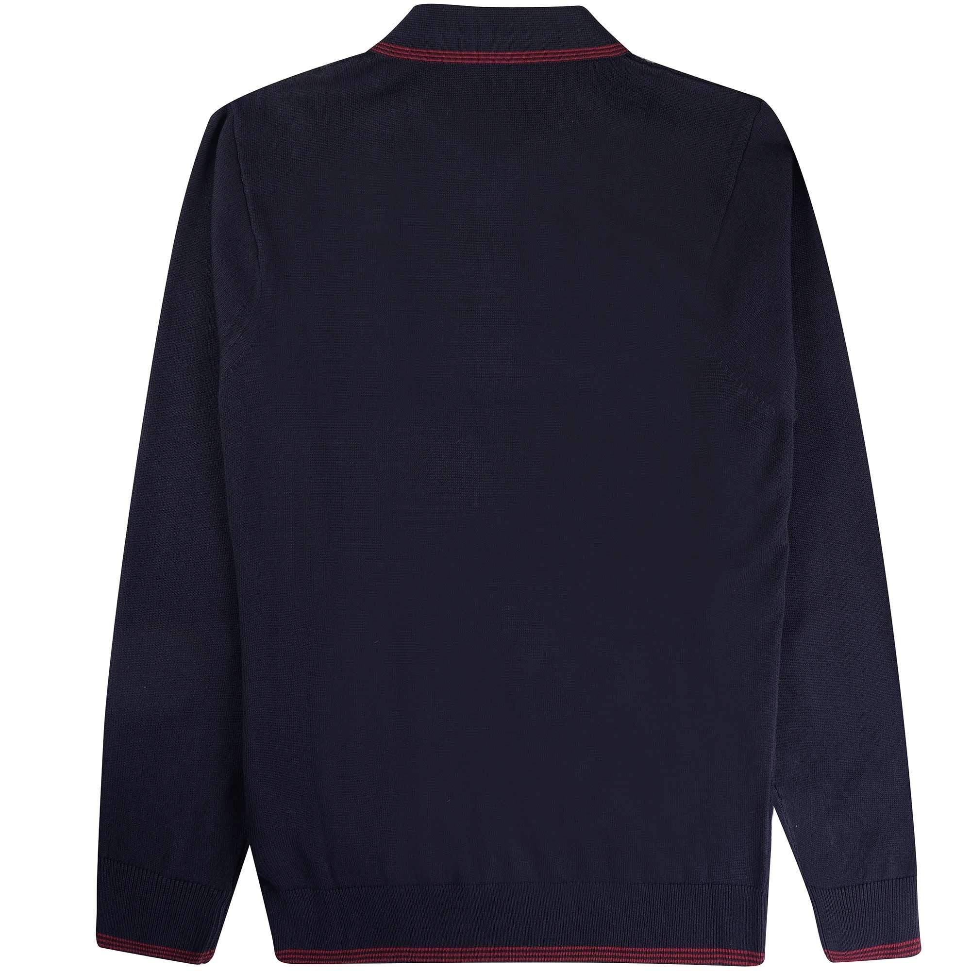 Gabicci Vintage Carlson Tonal Knit Polo Shirt - Navy