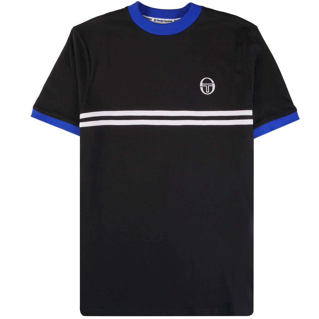 Sergio Tacchini Supermac T-Shirt - Black and Surf
