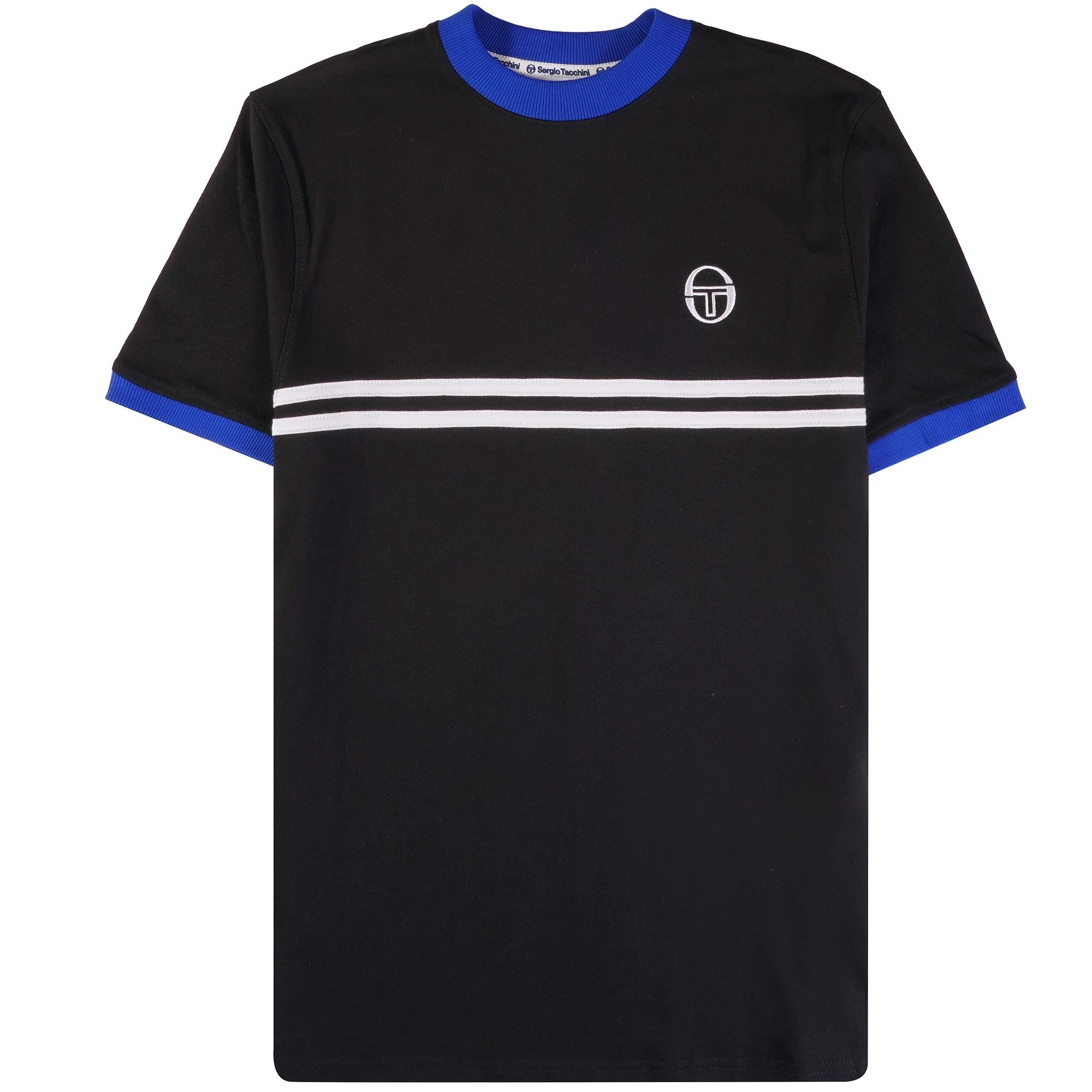 Sergio Tacchini Supermac T-Shirt - Black and Surf