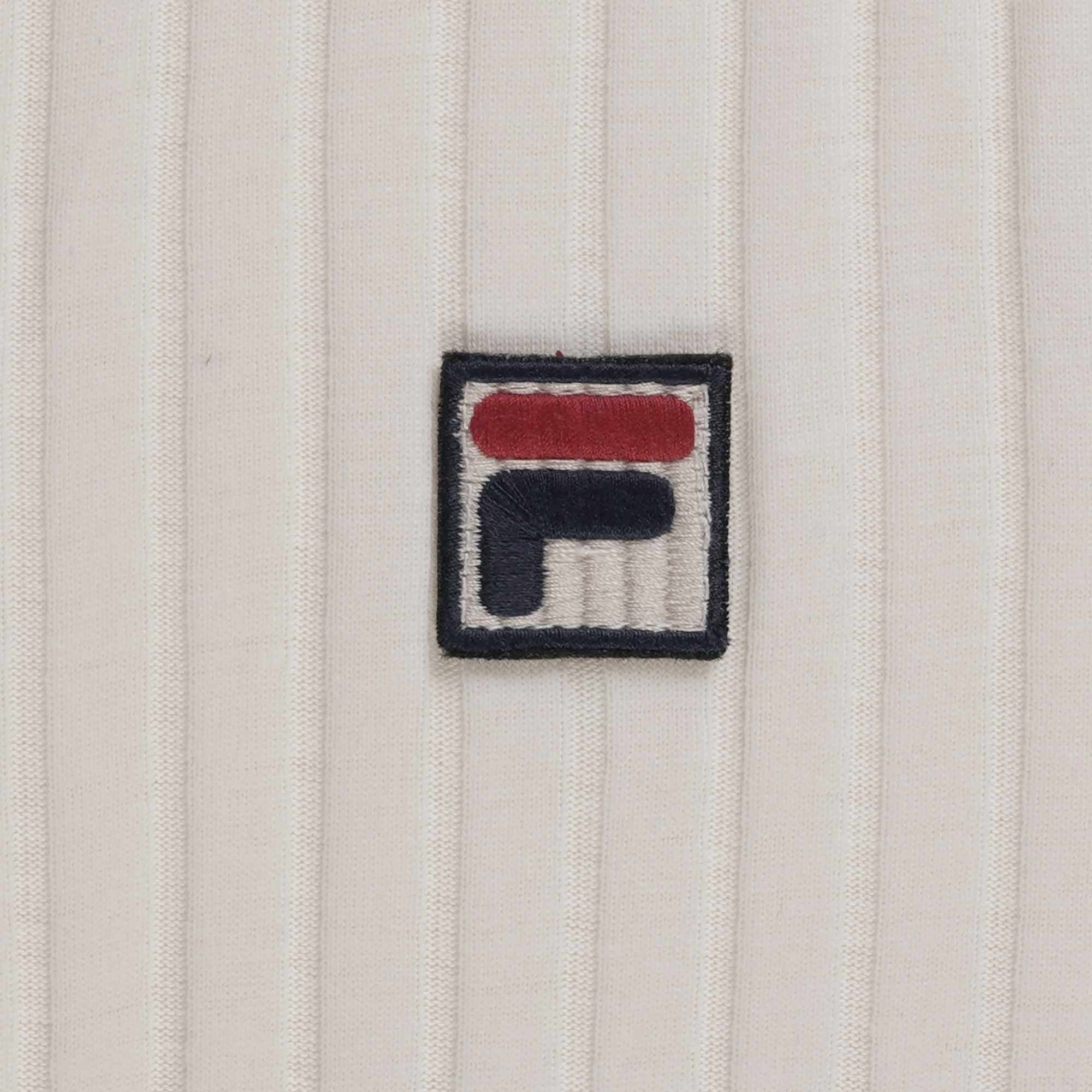 Fila Vintage Rufus Textured Stripe Polo - Gardenia