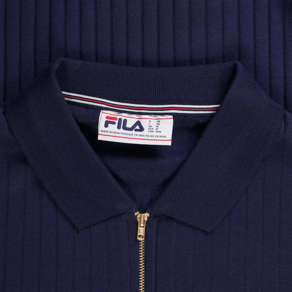 Fila Vintage Rufus Textured Stripe Polo - Fila Navy
