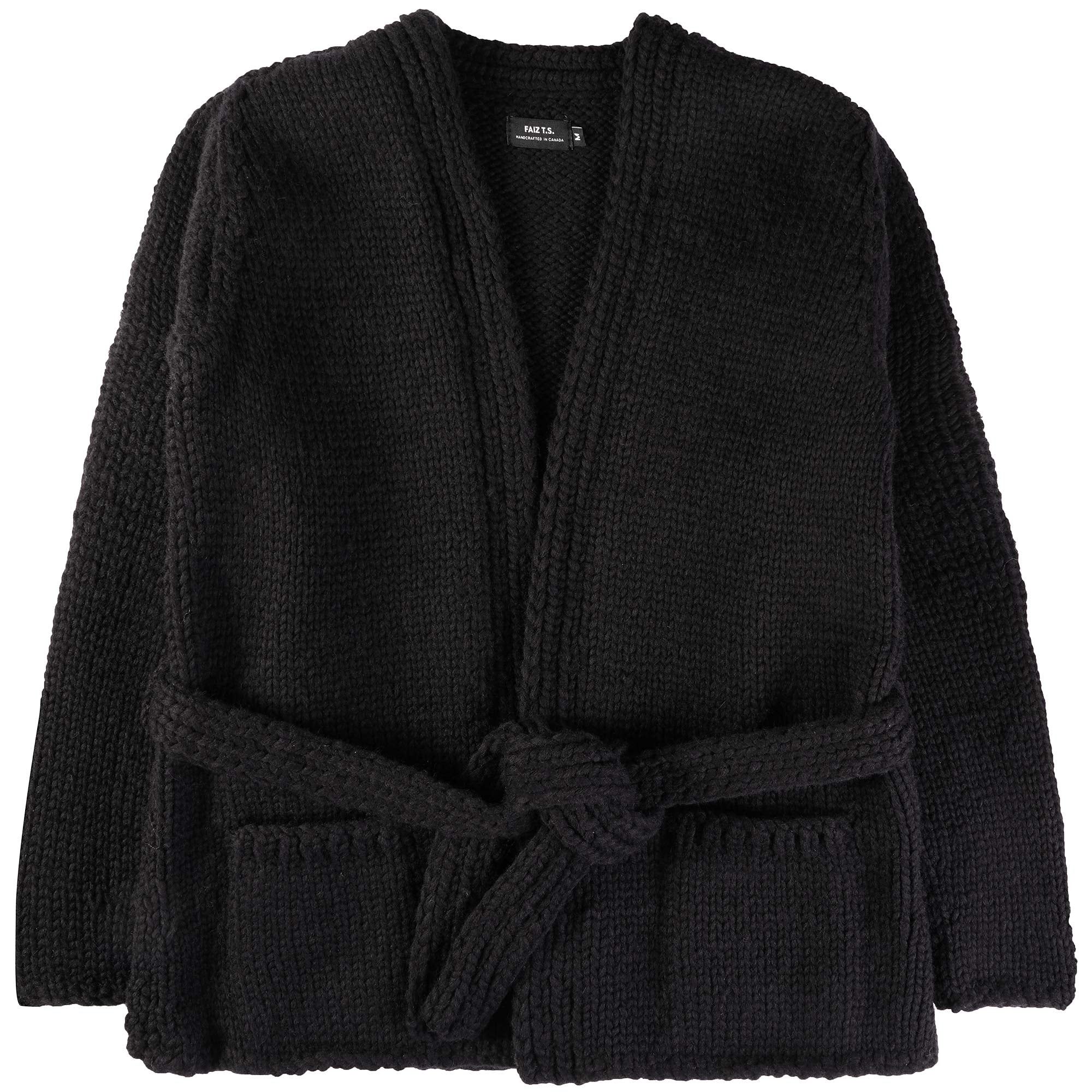 Faiz TS Heavy Weight Hand Knitted  Kyoto Robe - Black