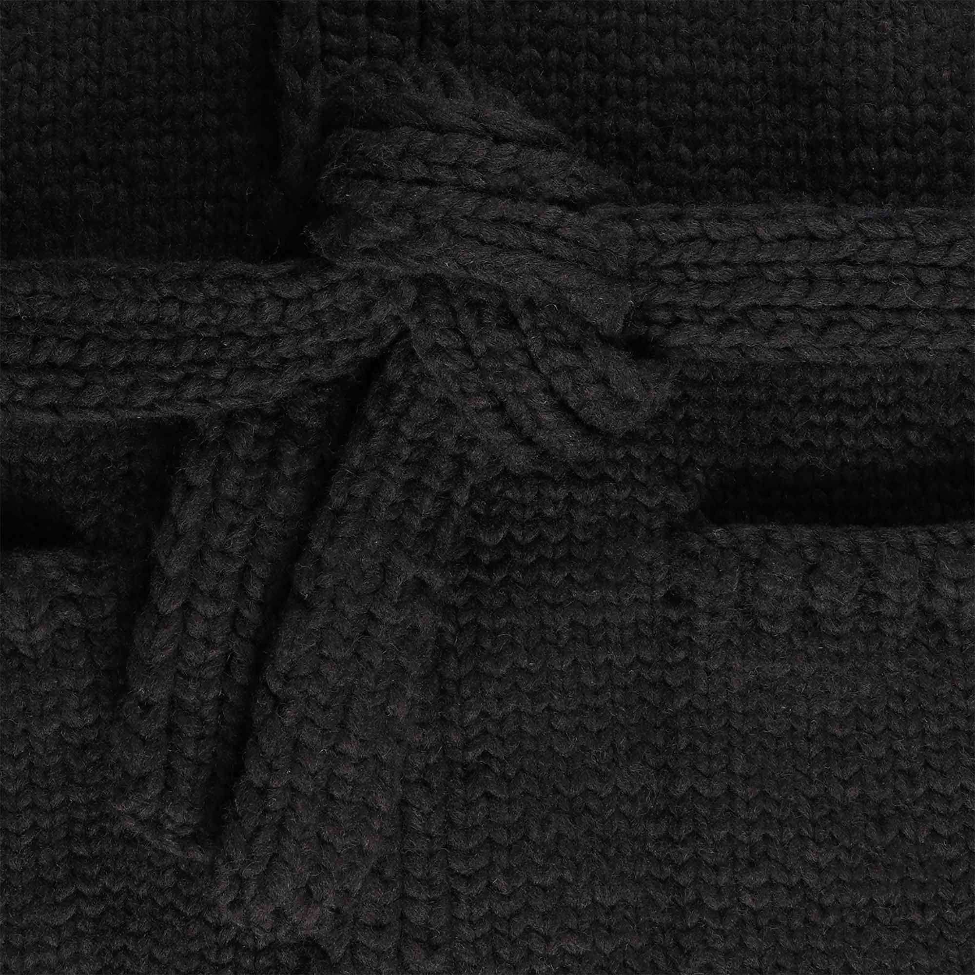 Faiz TS Heavy Weight Hand Knitted  Kyoto Robe - Black