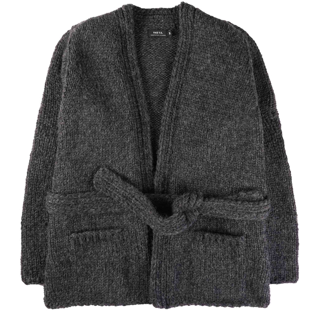 Faiz TS Heavy Weight Hand Knitted  Kyoto Robe - Grey