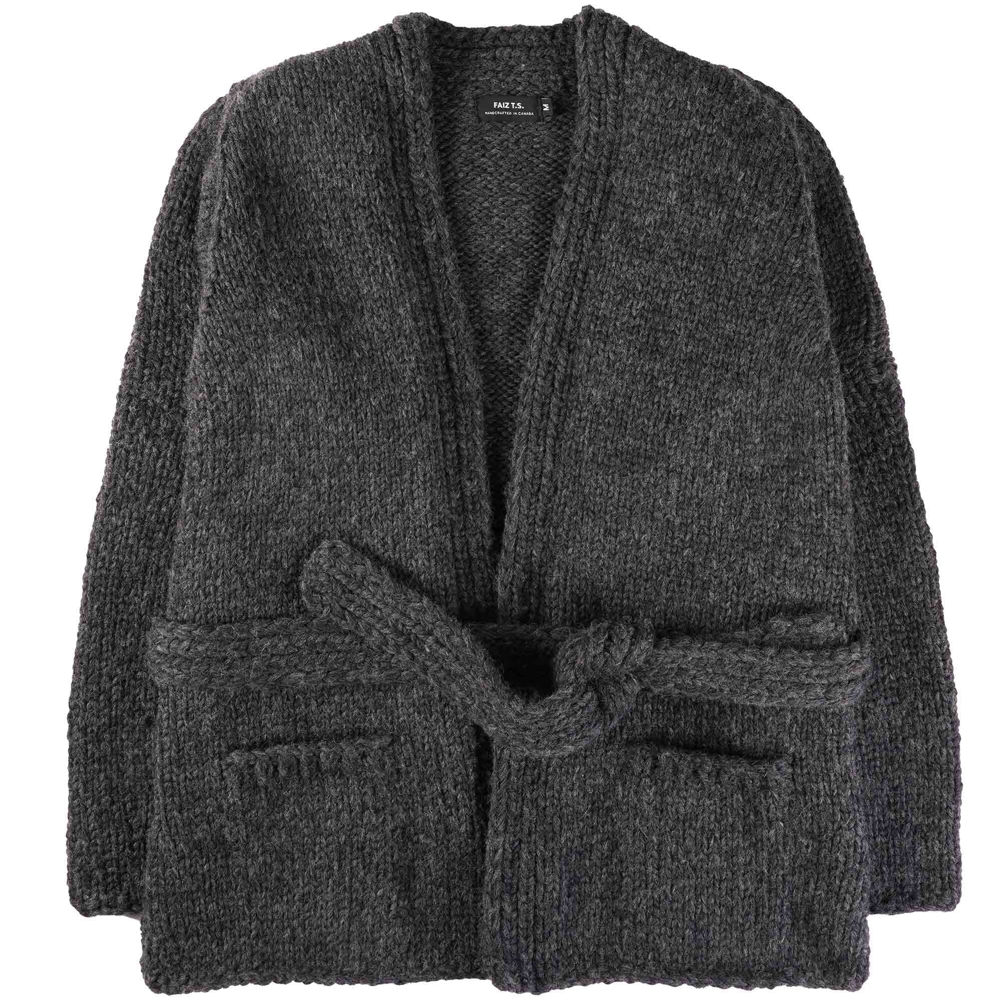 Faiz TS Heavy Weight Hand Knitted  Kyoto Robe - Grey