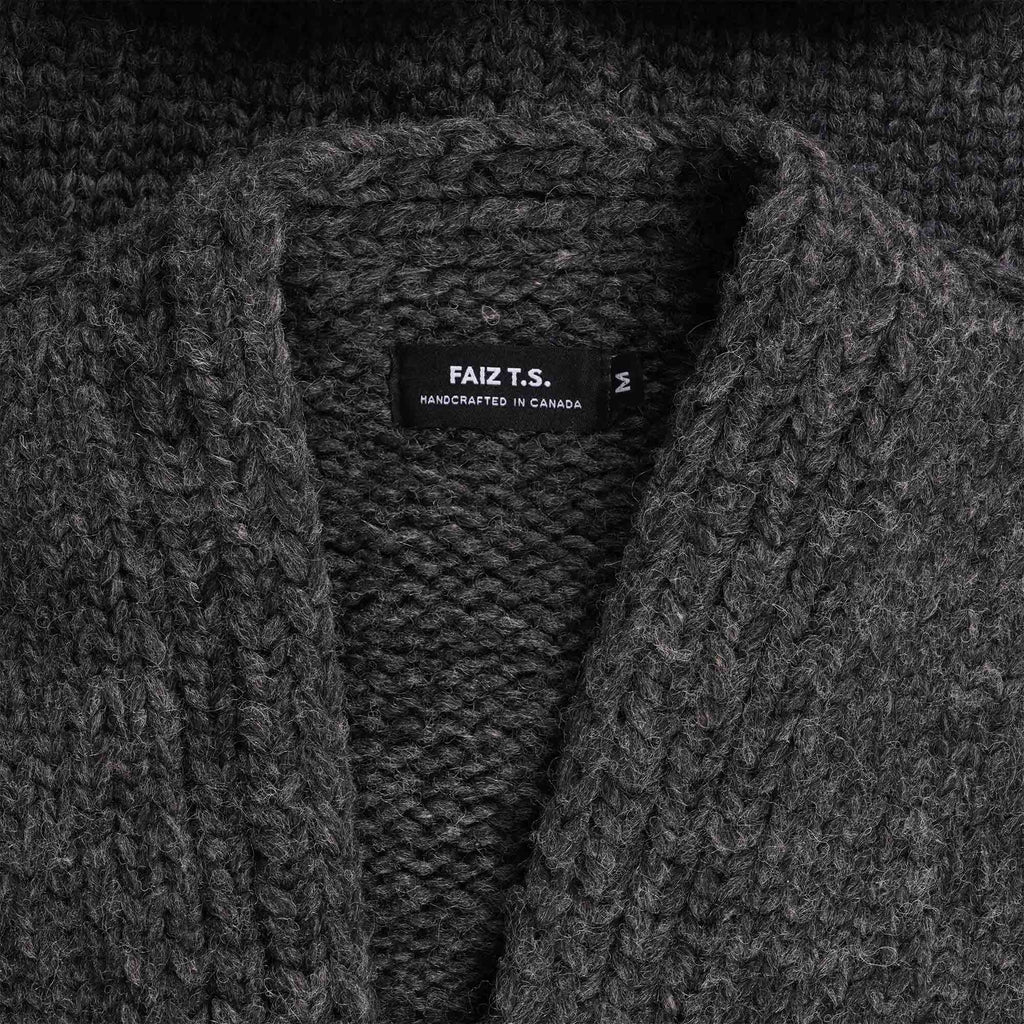 Faiz TS Heavy Weight Hand Knitted  Kyoto Robe - Grey