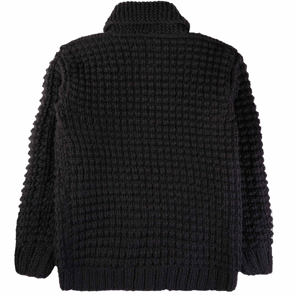 Faiz TS Hand Knitted Waffle Oxford Cowichan - Black