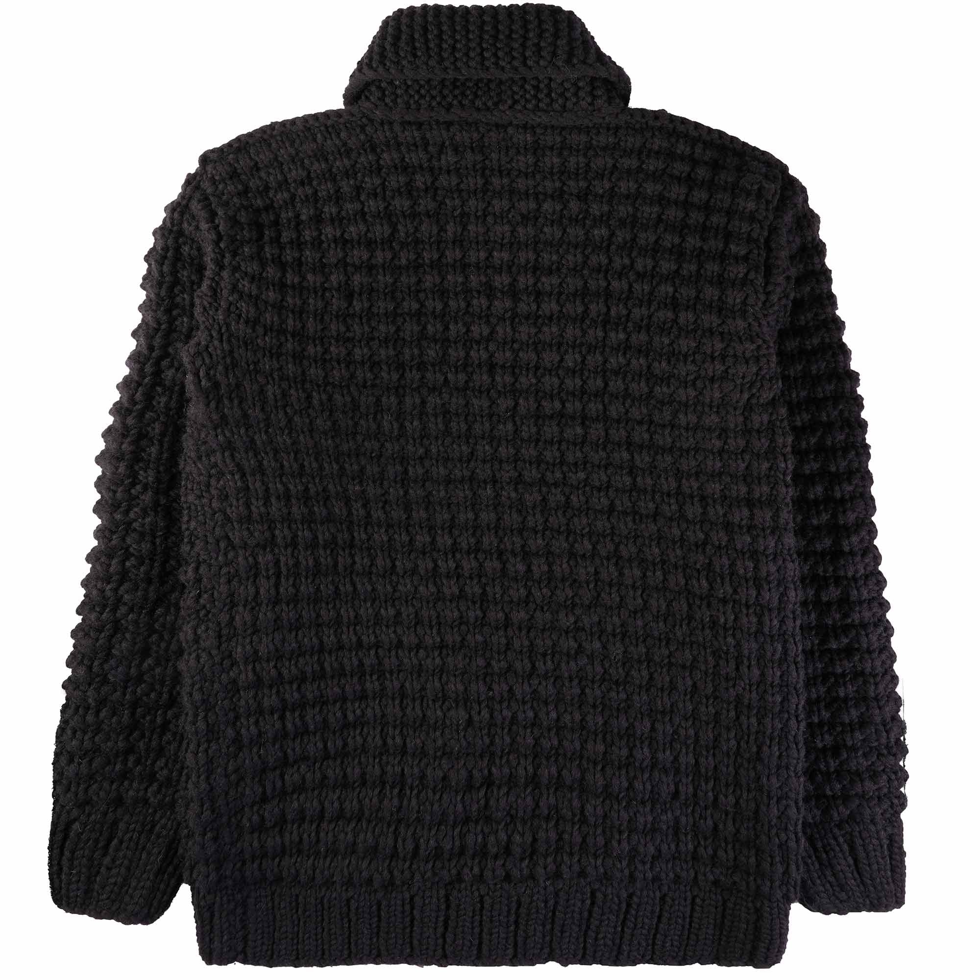 Faiz TS Hand Knitted Waffle Oxford Cowichan - Black