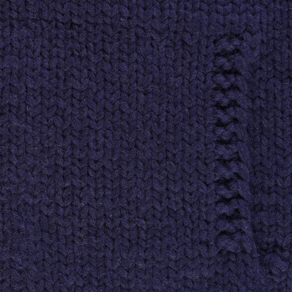 Faiz TS Heavy Weight Hand Knitted Moto Knit Sweater - Navy Blue