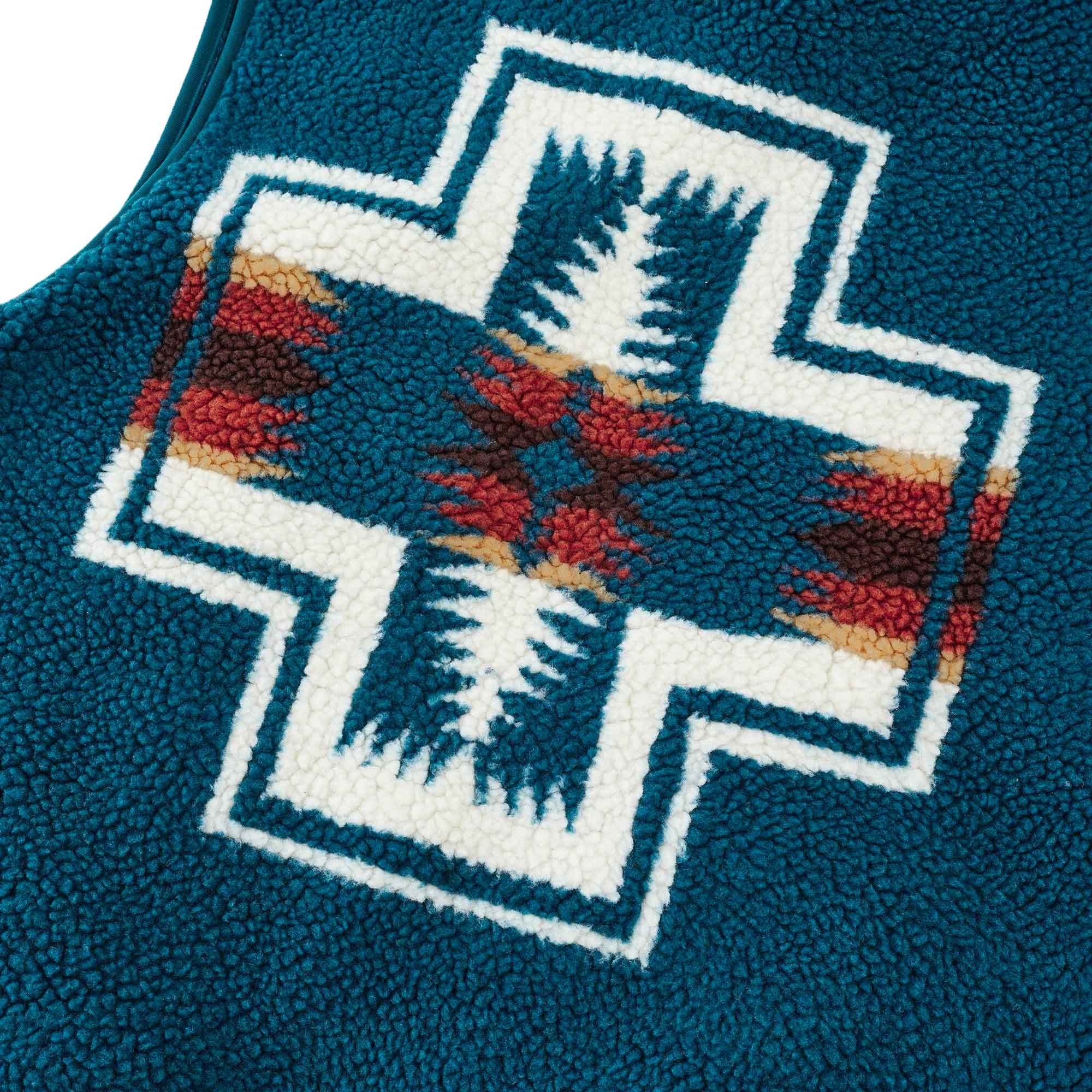 Pendleton Woolen Mills Unisex Boa Stand Vest - Turquoise Harding