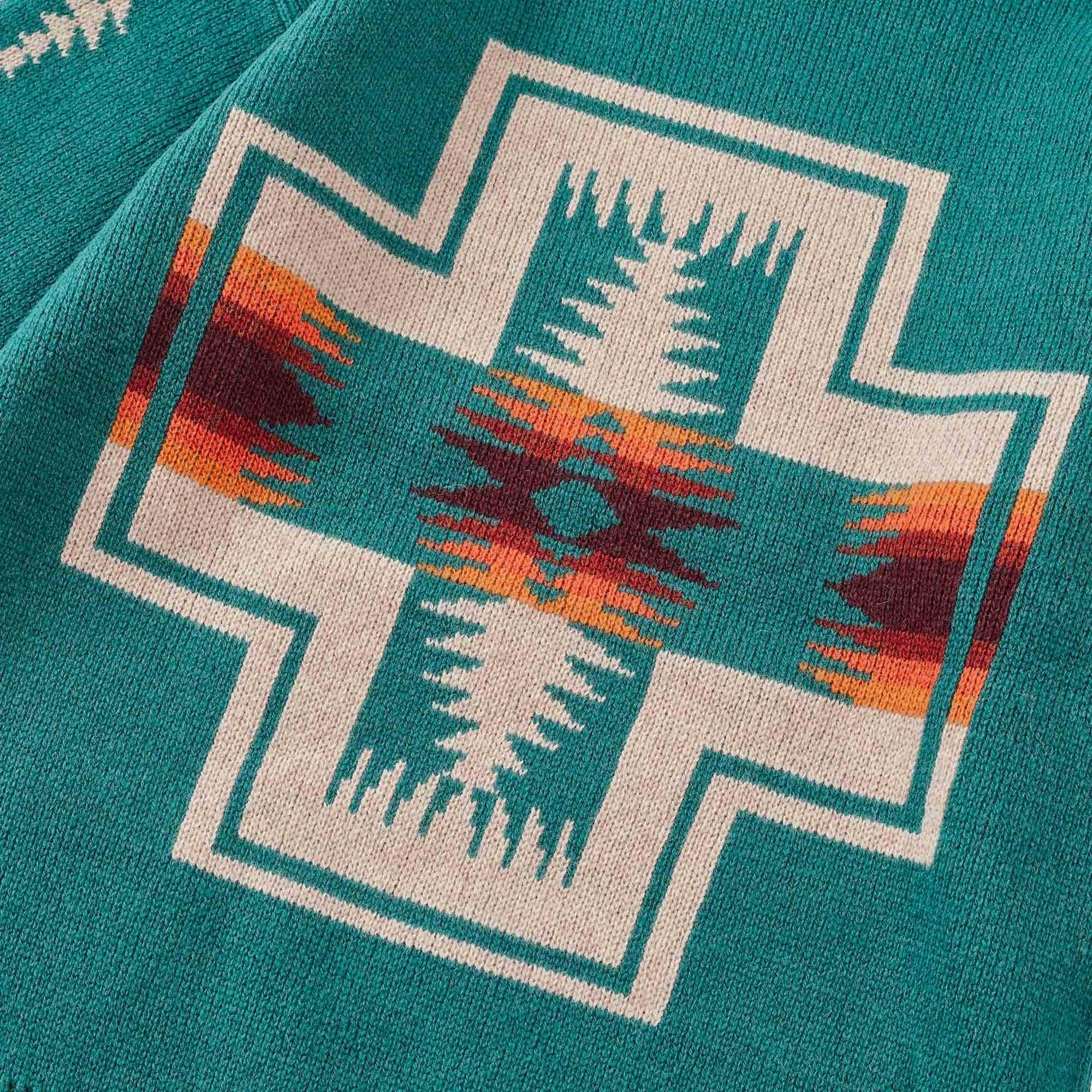 Pendleton Woolen Mills Crewneck Wool Pullover - Turquoise Harding