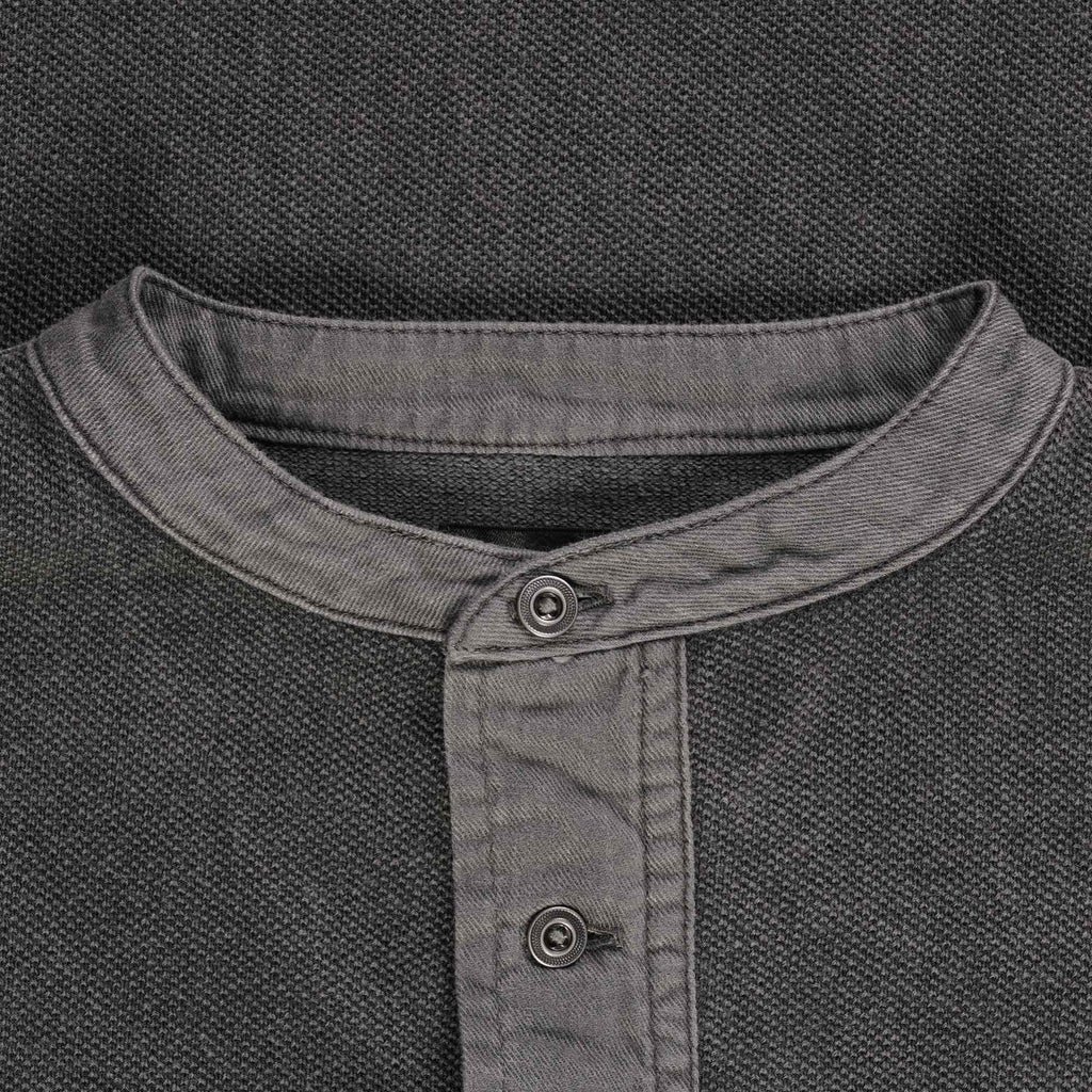 Nigel Cabourn Henley Long Sleeve Shirt - Charcoal