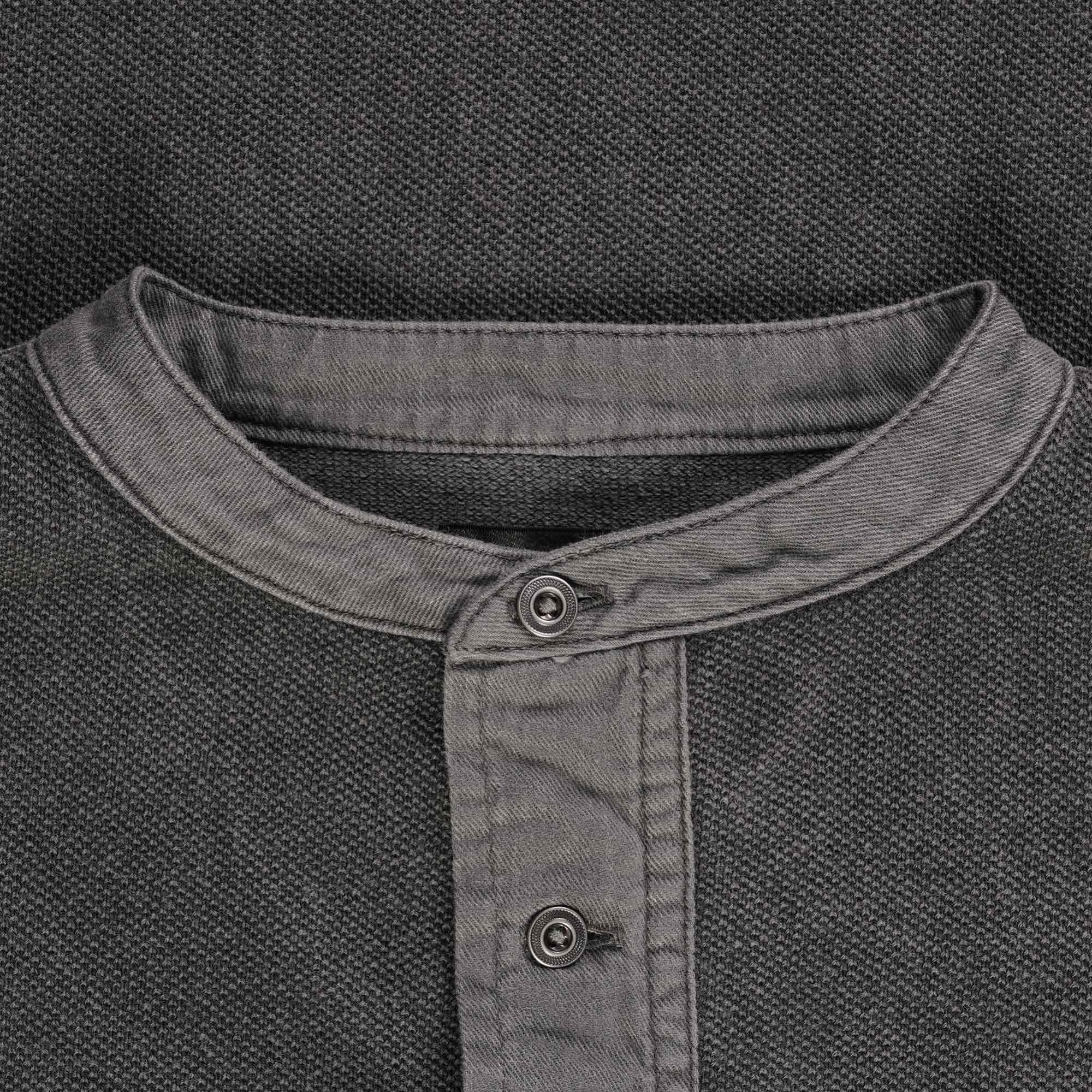 Nigel Cabourn Henley Long Sleeve Shirt - Charcoal