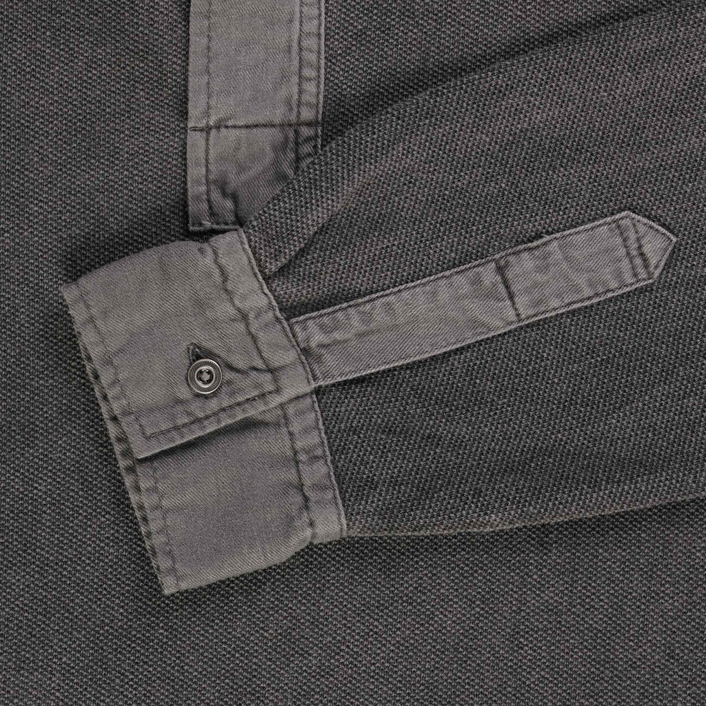 Nigel Cabourn Henley Long Sleeve Shirt - Charcoal