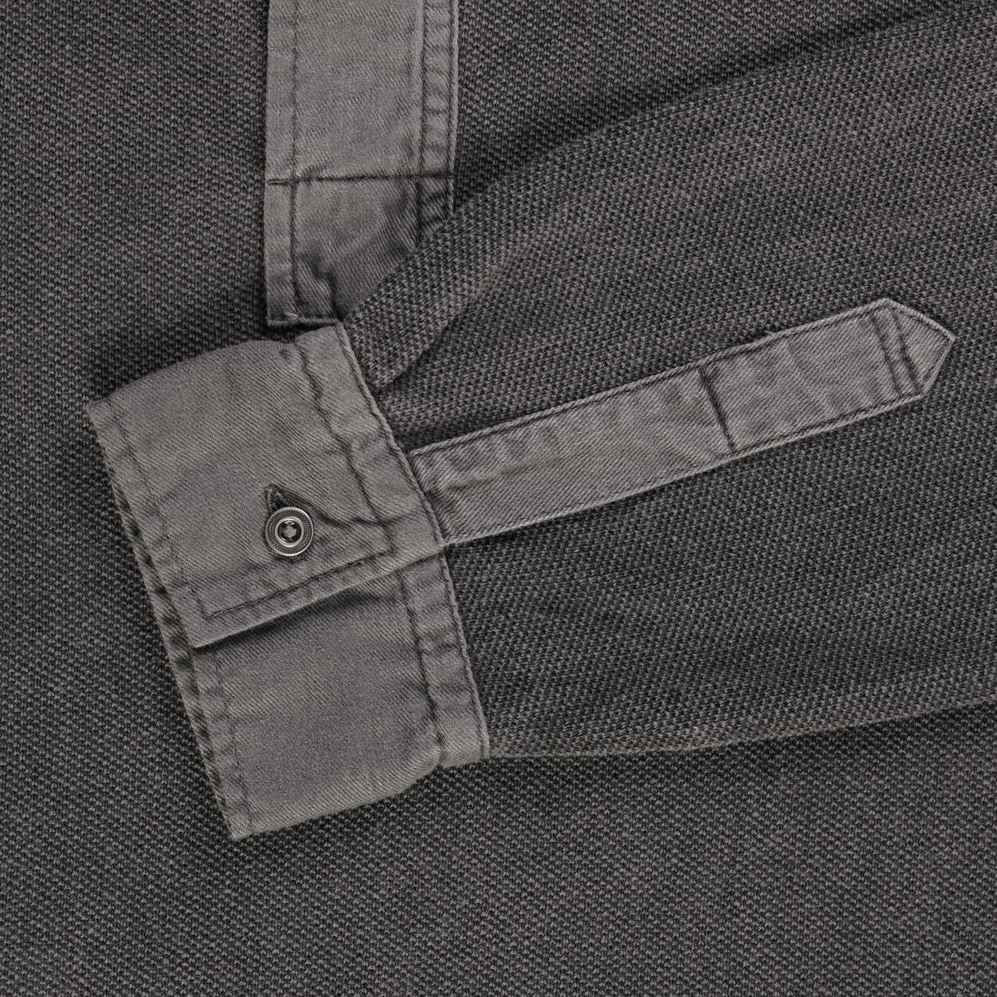 Nigel Cabourn Henley Long Sleeve Shirt - Charcoal