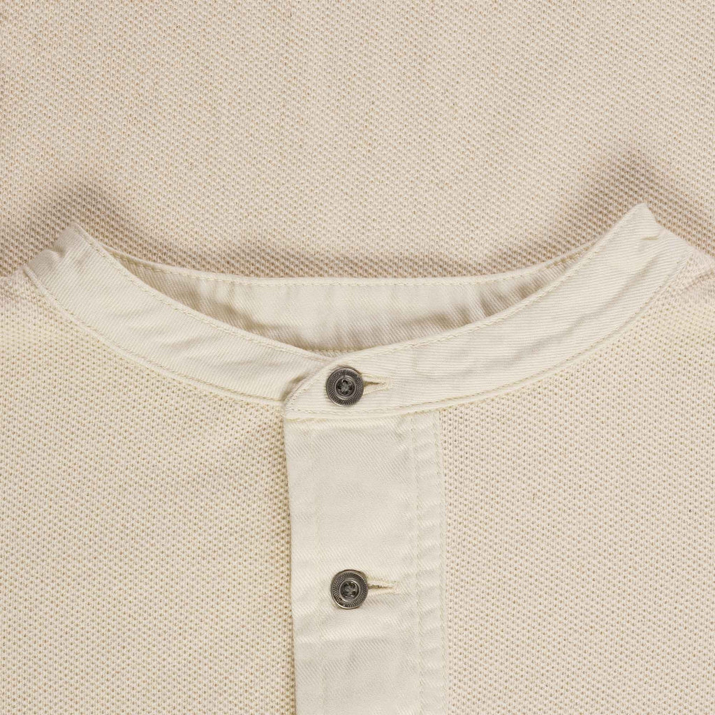 Nigel Cabourn Henley Long Sleeve Shirt - Ivory
