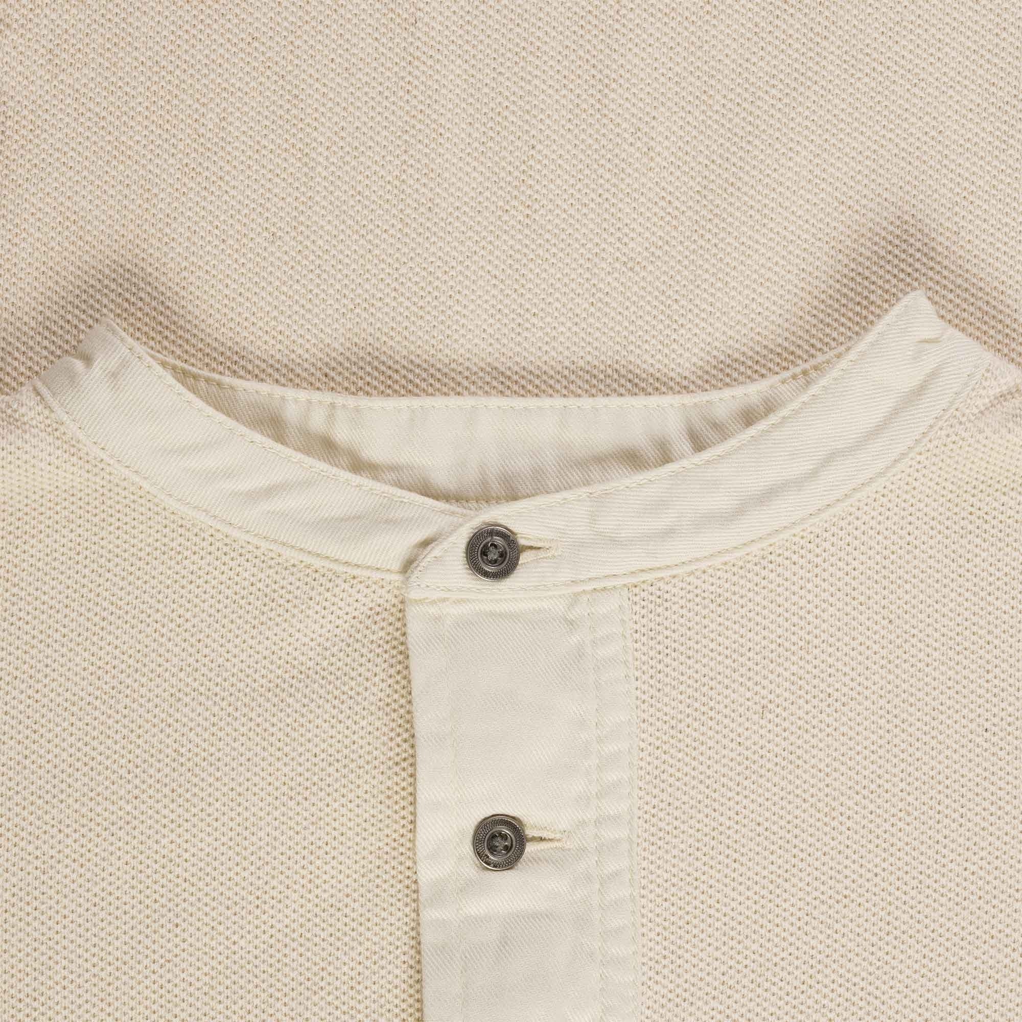 Nigel Cabourn Henley Long Sleeve Shirt - Ivory