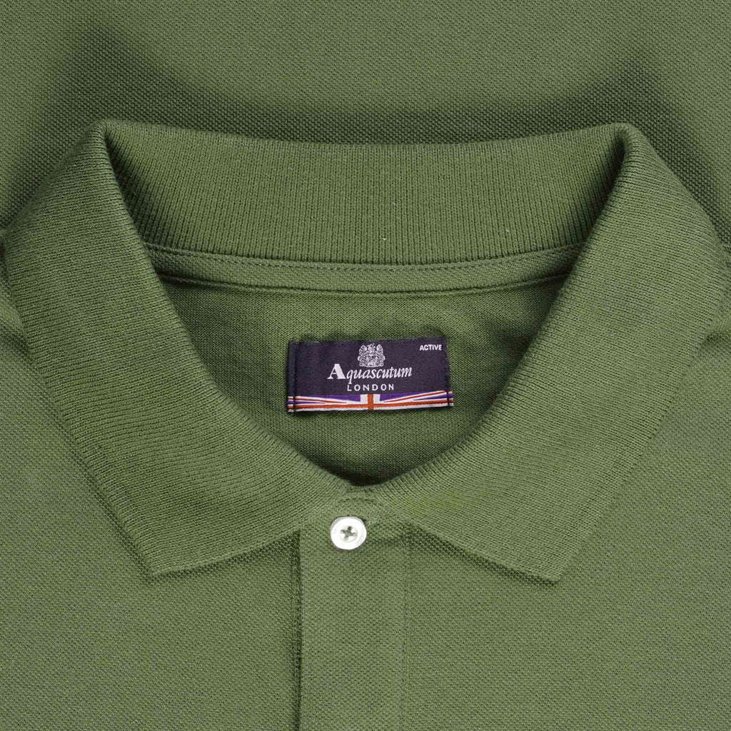 Aquascutum Logo Polo Shirt - Army Green