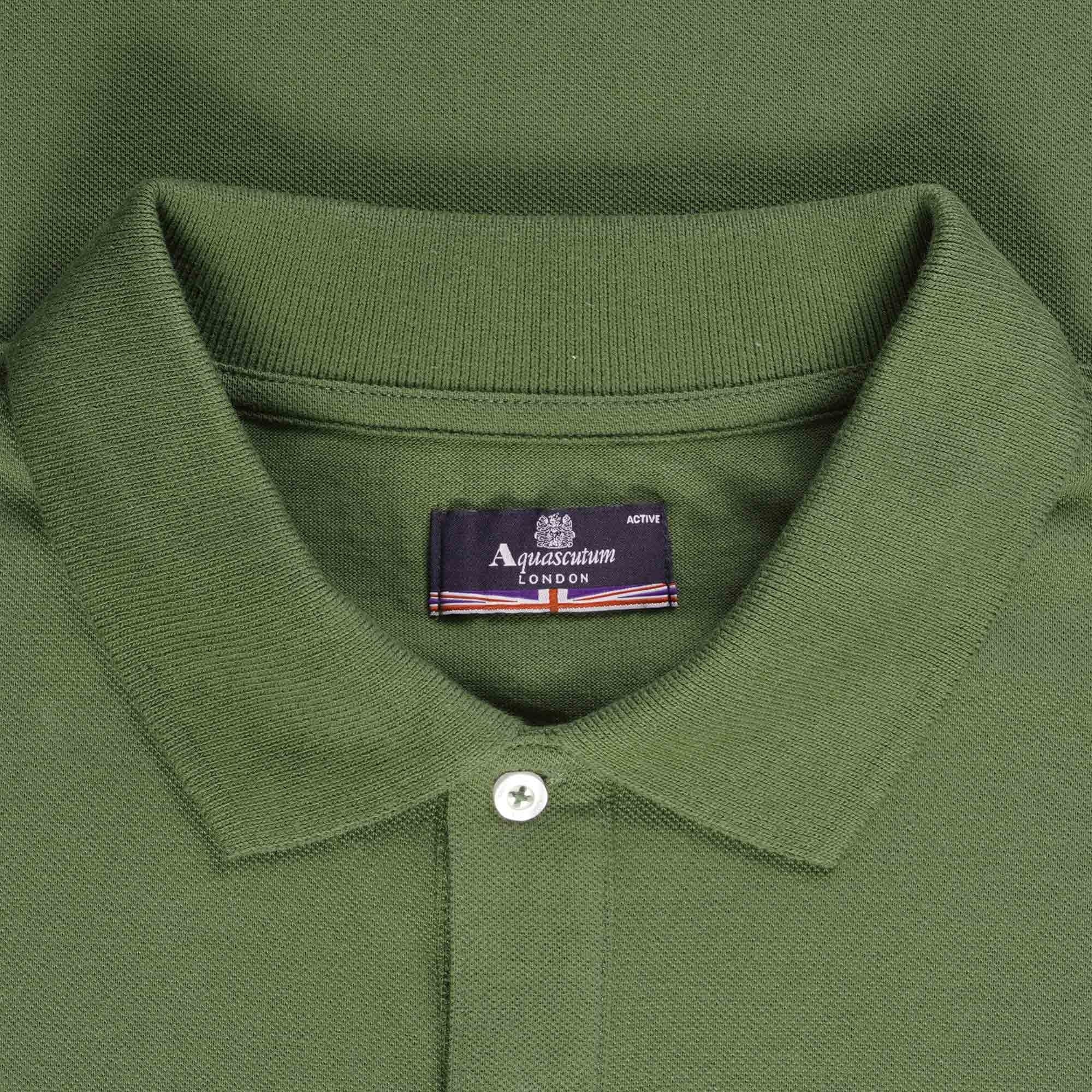 Aquascutum Logo Polo Shirt - Army Green
