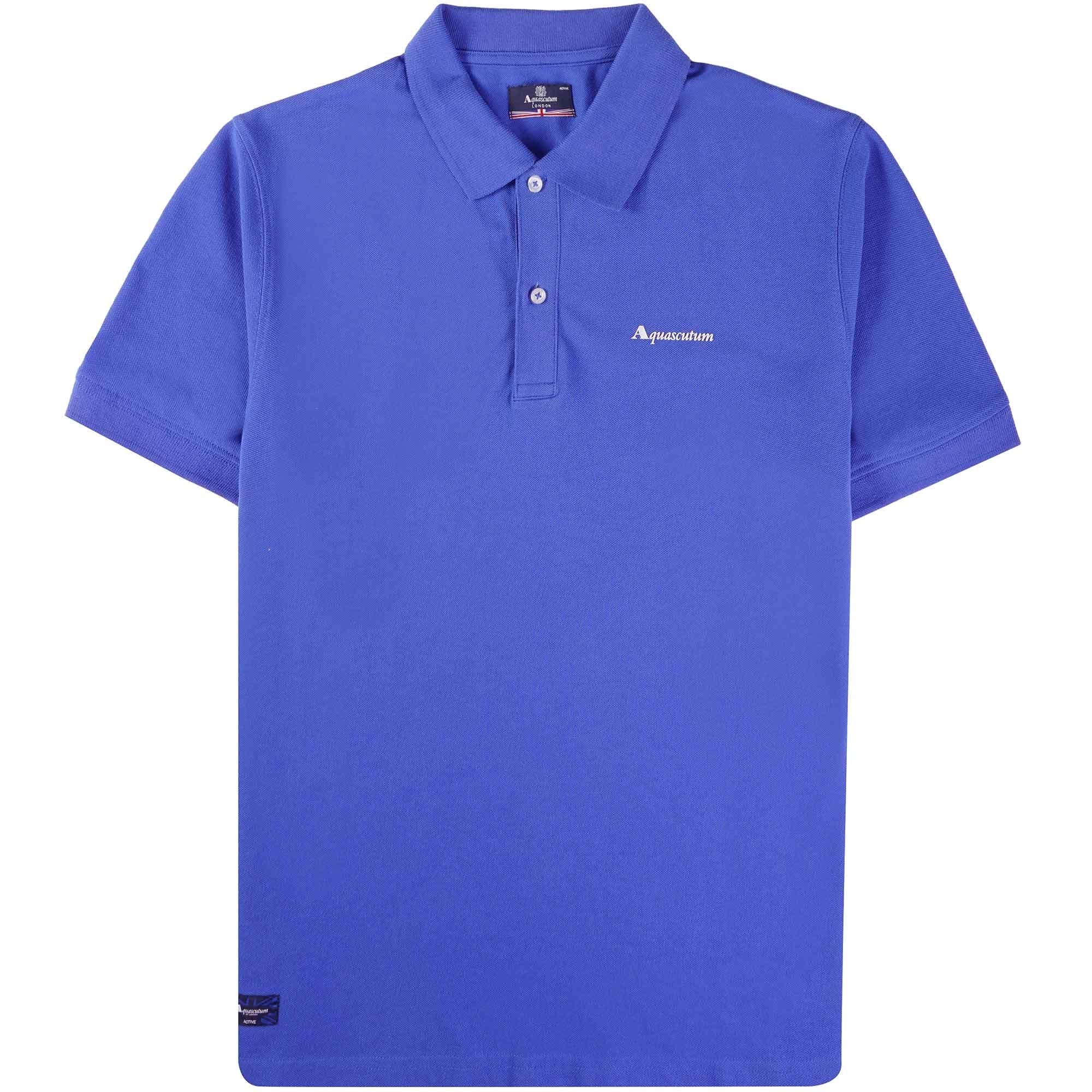 Aquascutum Logo Polo Shirt - Royal Blue
