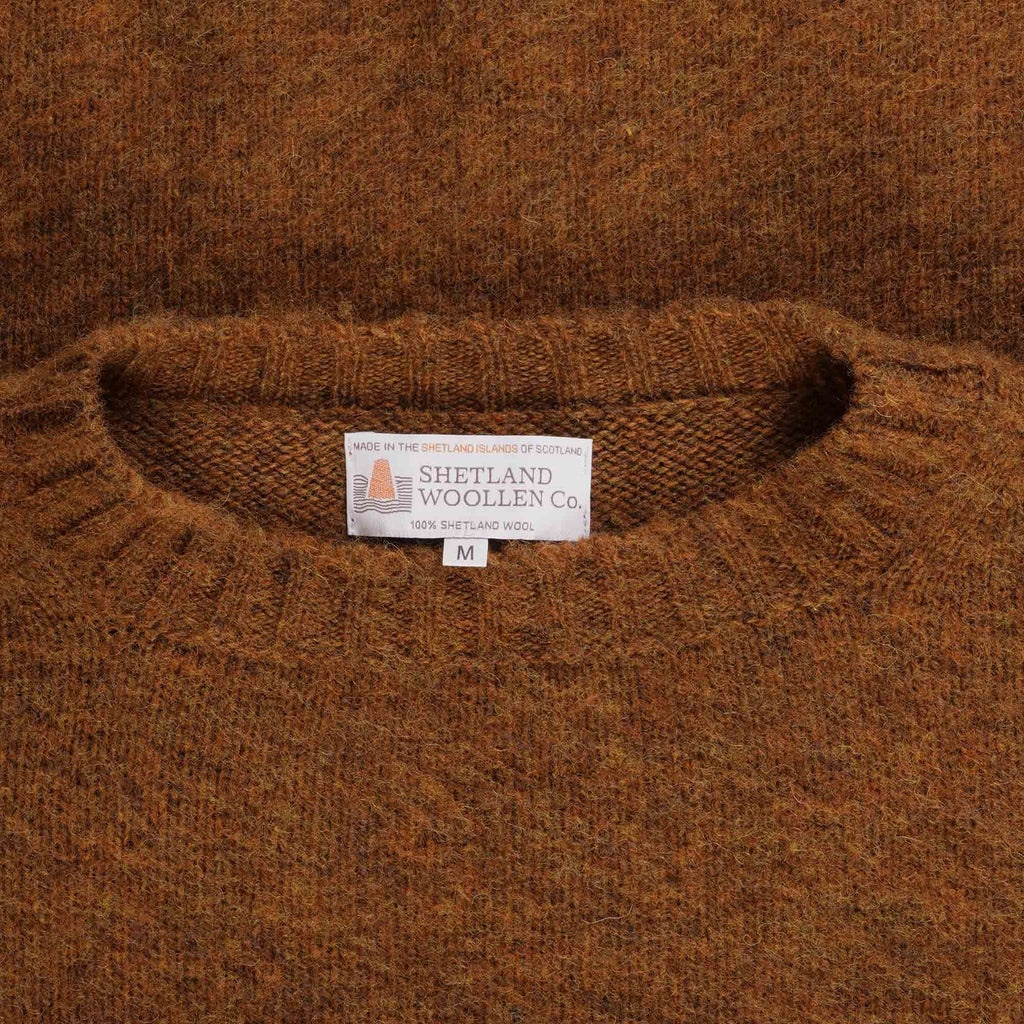 Shetland Woollen Co Shaggy Crew Knit - Burnt Umber