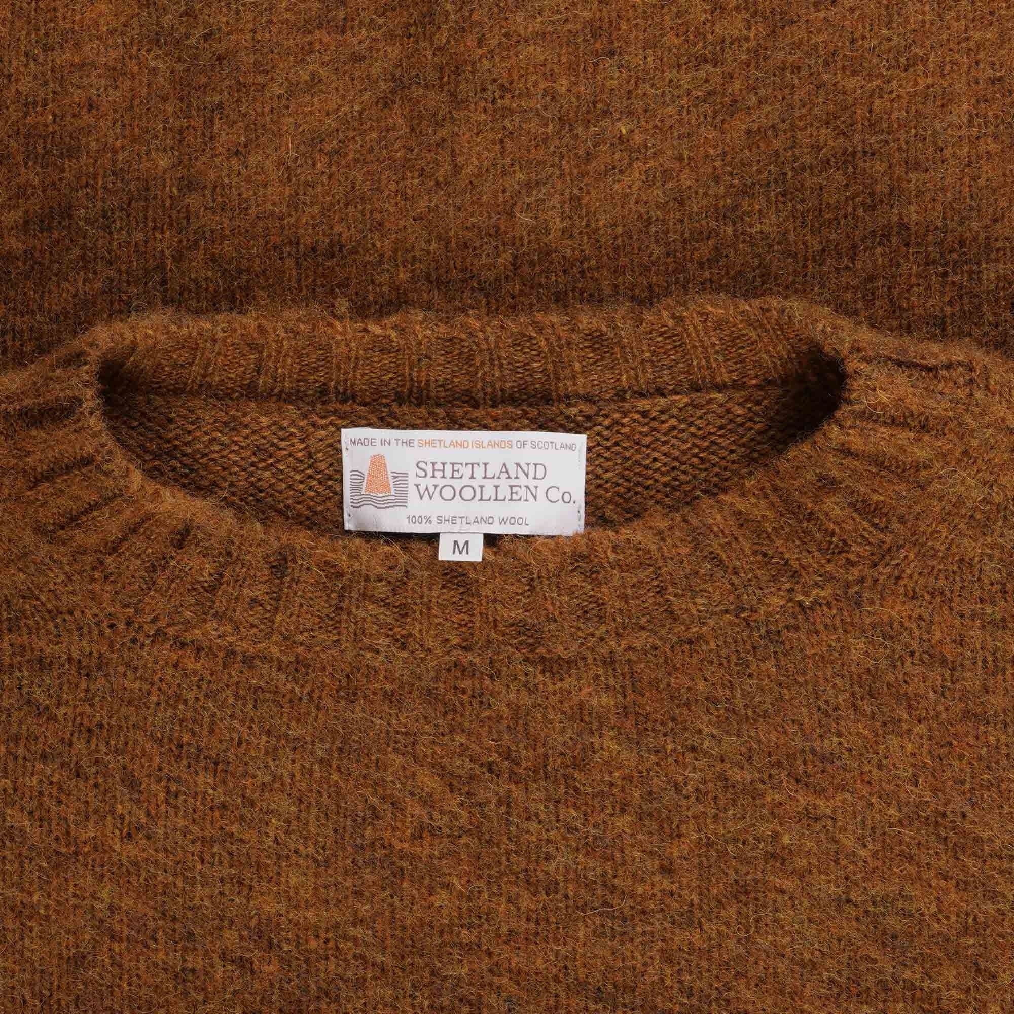 Shetland Woollen Co Shaggy Crew Knit - Burnt Umber