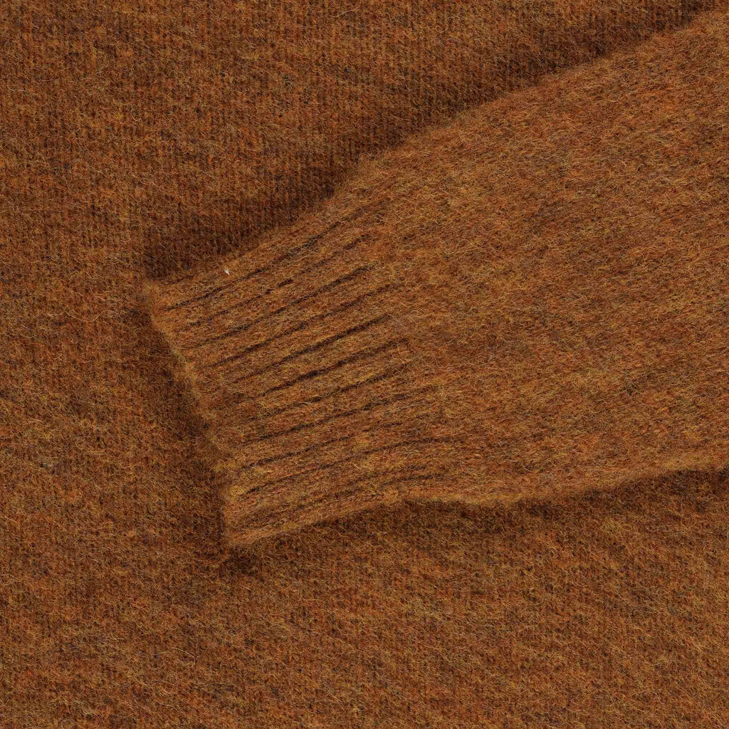 Shetland Woollen Co Shaggy Crew Knit - Burnt Umber