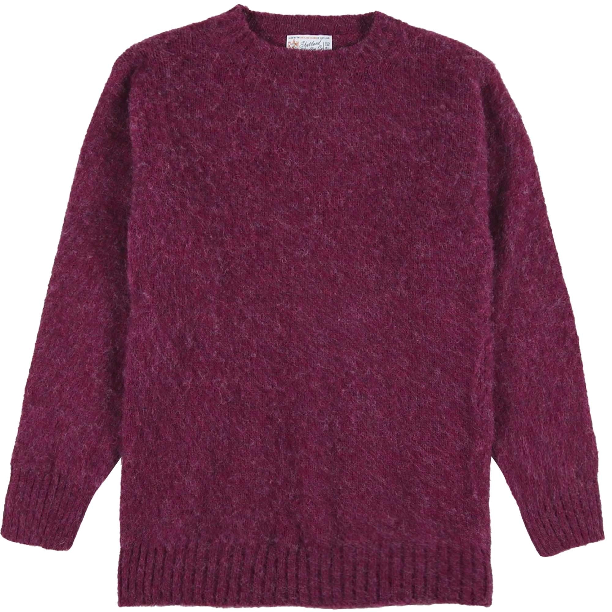 Shetland Woollen Co Shaggy Crew Knit - Raspberry