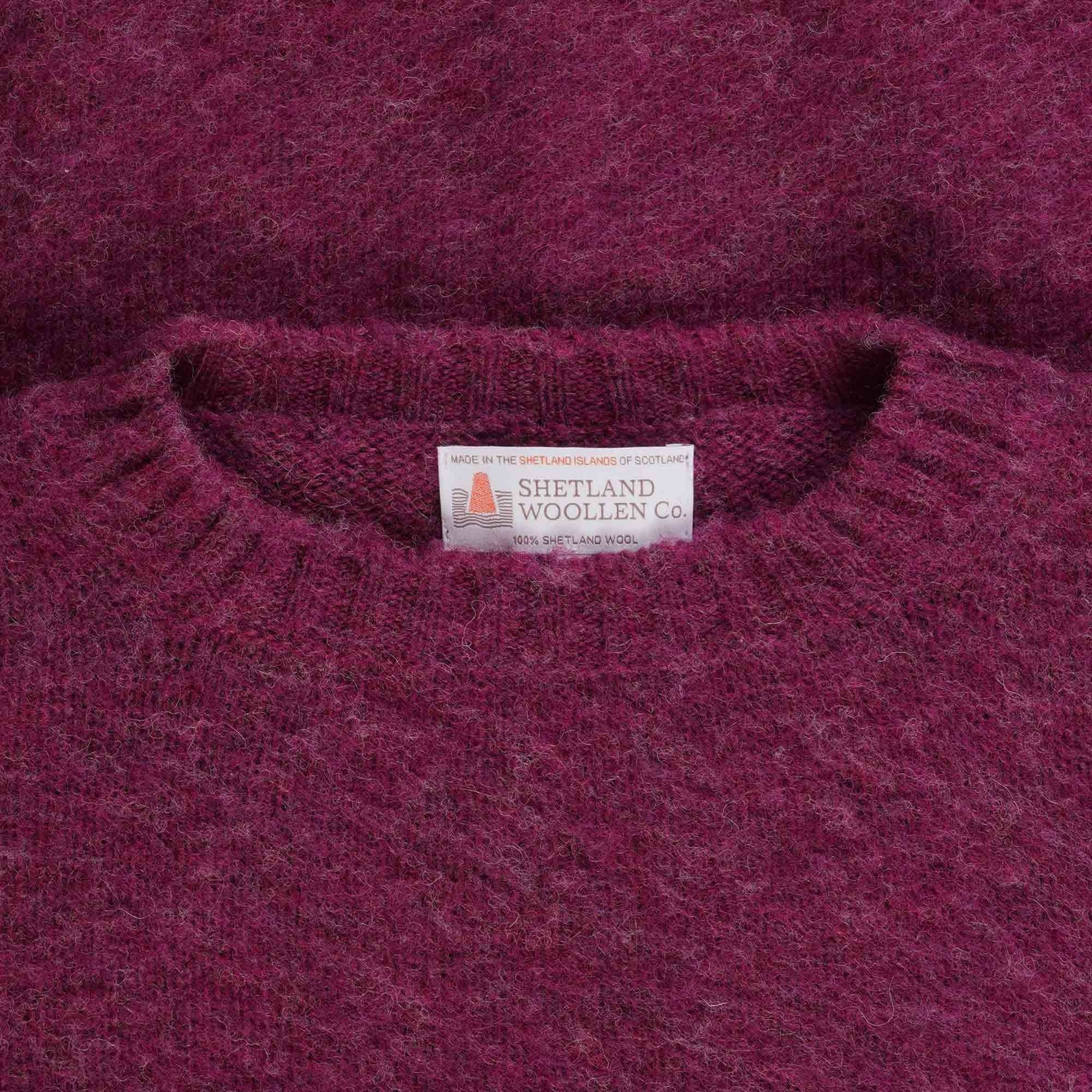 Shetland Woollen Co Shaggy Crew Knit - Raspberry
