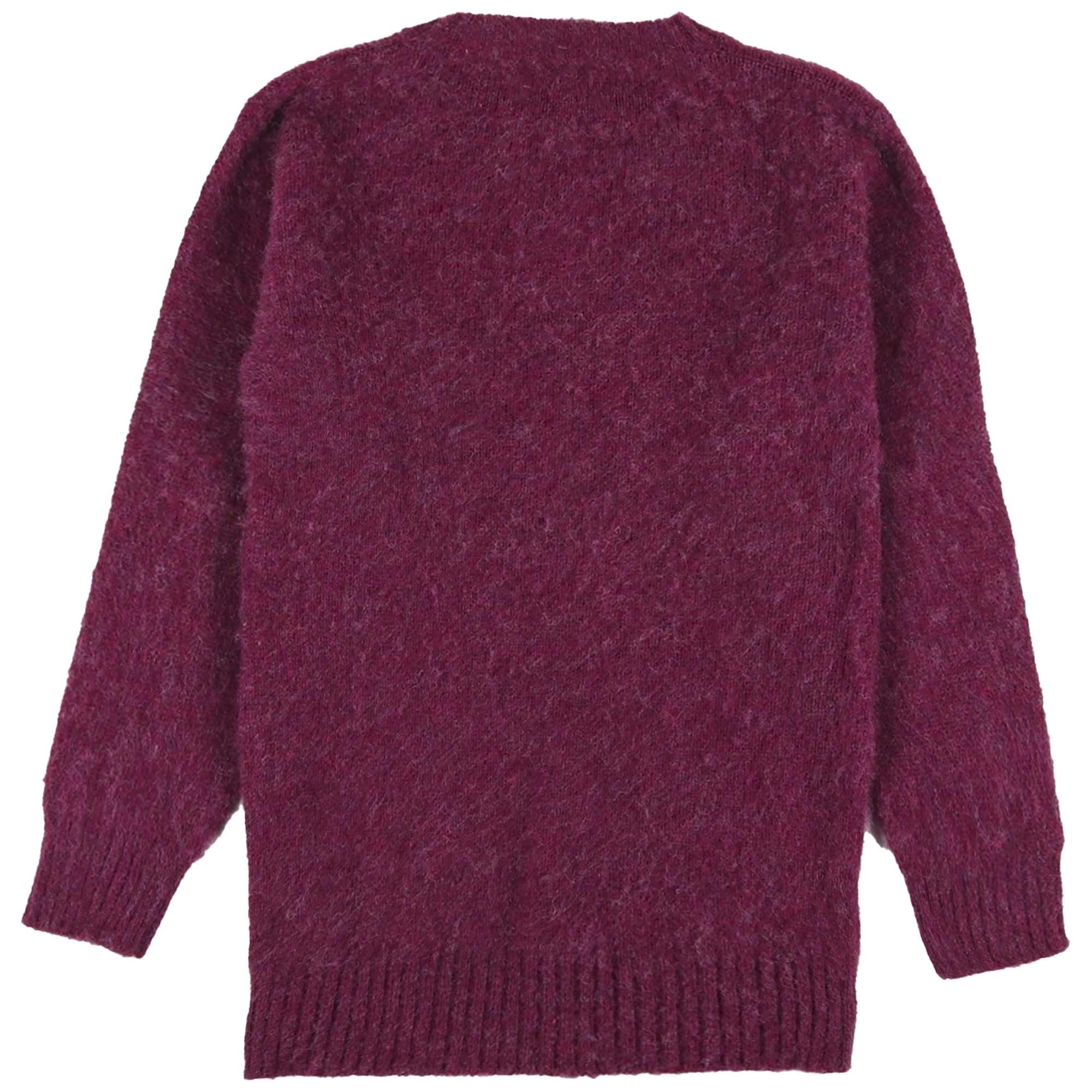Shetland Woollen Co Shaggy Crew Knit - Raspberry