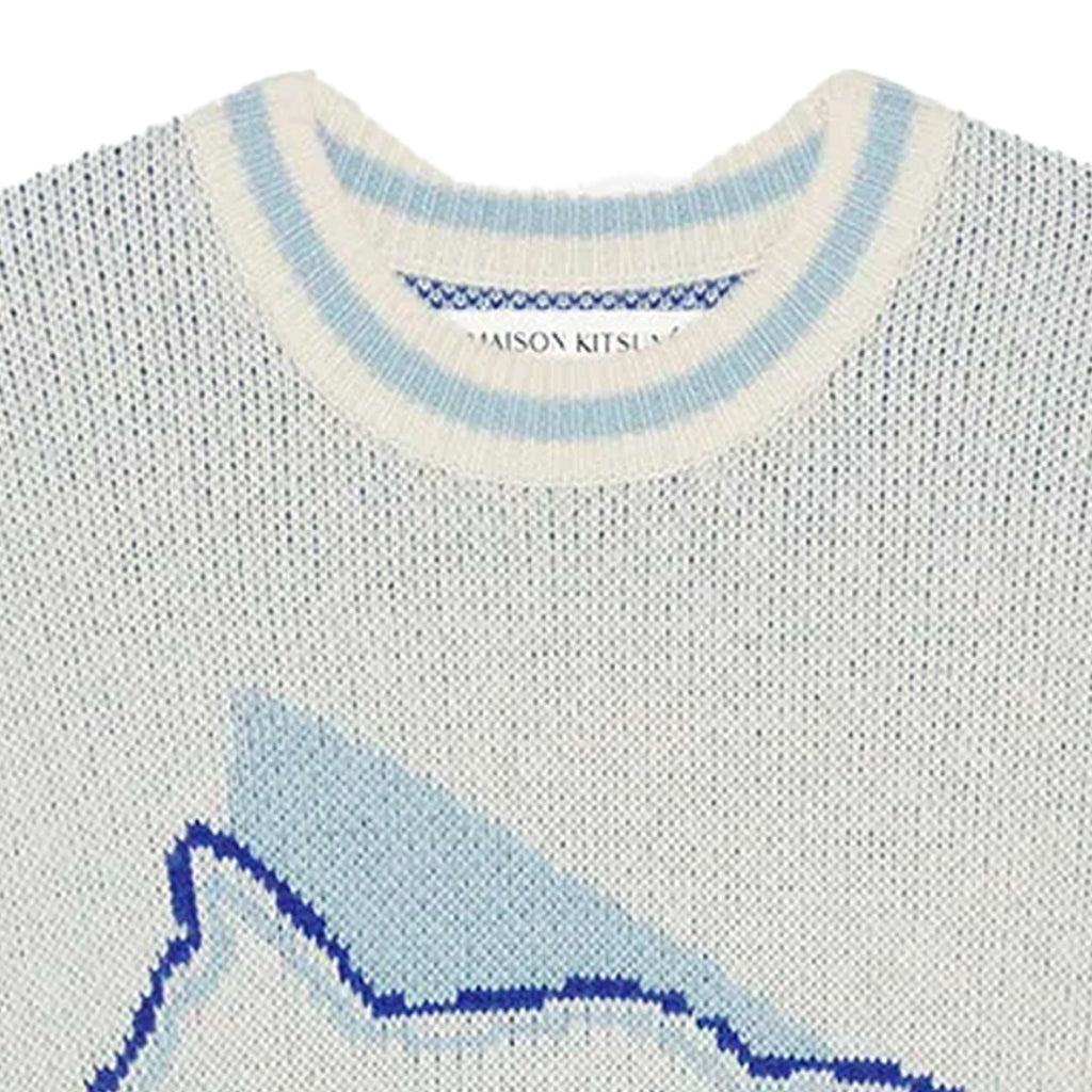 And Wander x Maison Kitsun Knit Pullover Jumper - White