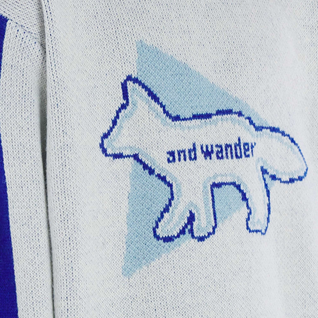And Wander x Maison Kitsun Knit Pullover Jumper - White