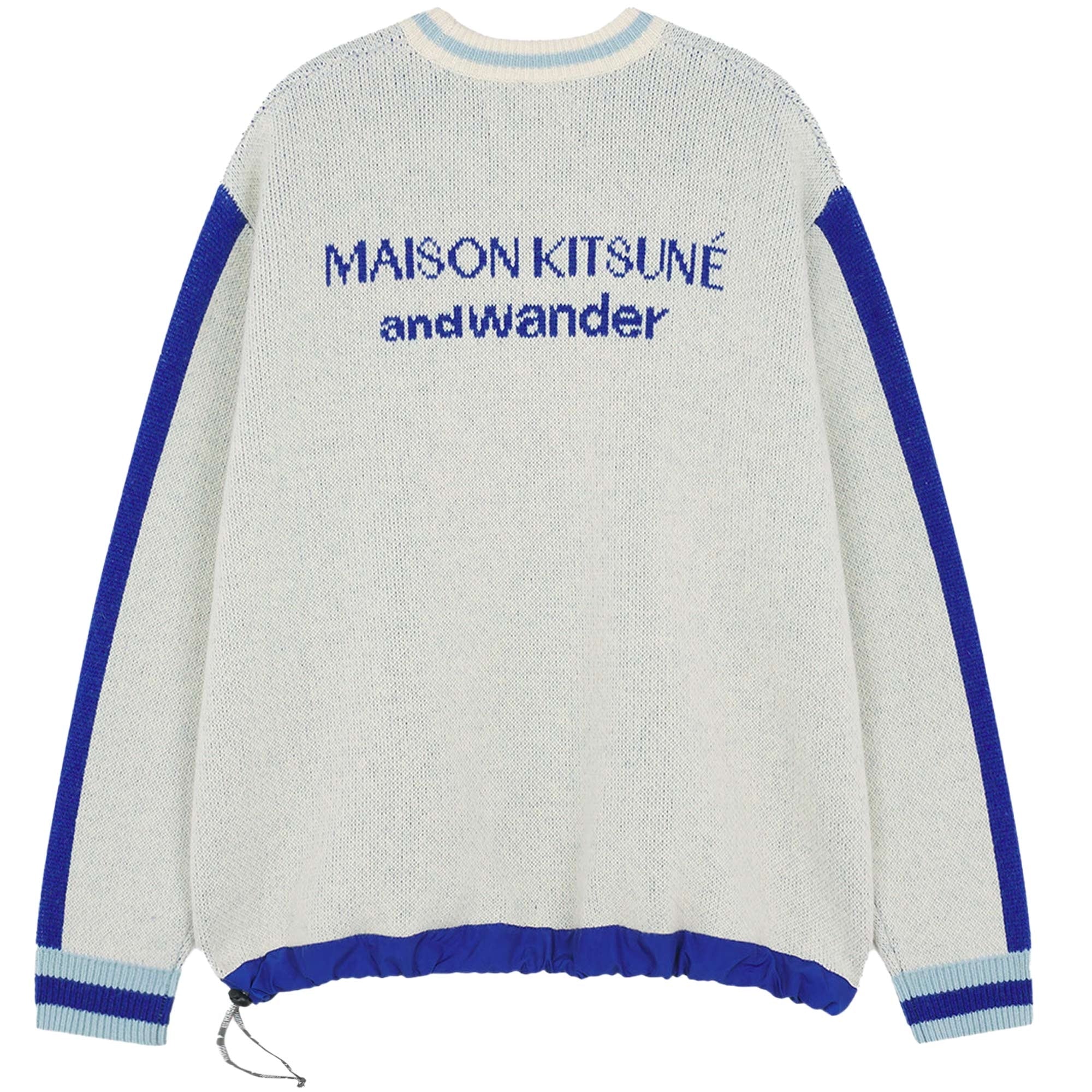 And Wander x Maison Kitsun Knit Pullover Jumper - White