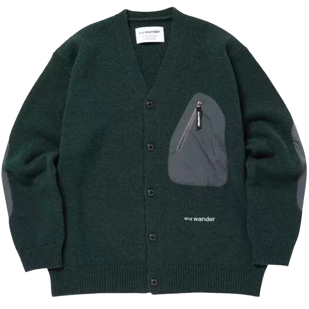 And Wander Shetland Wool Cardigan - Green