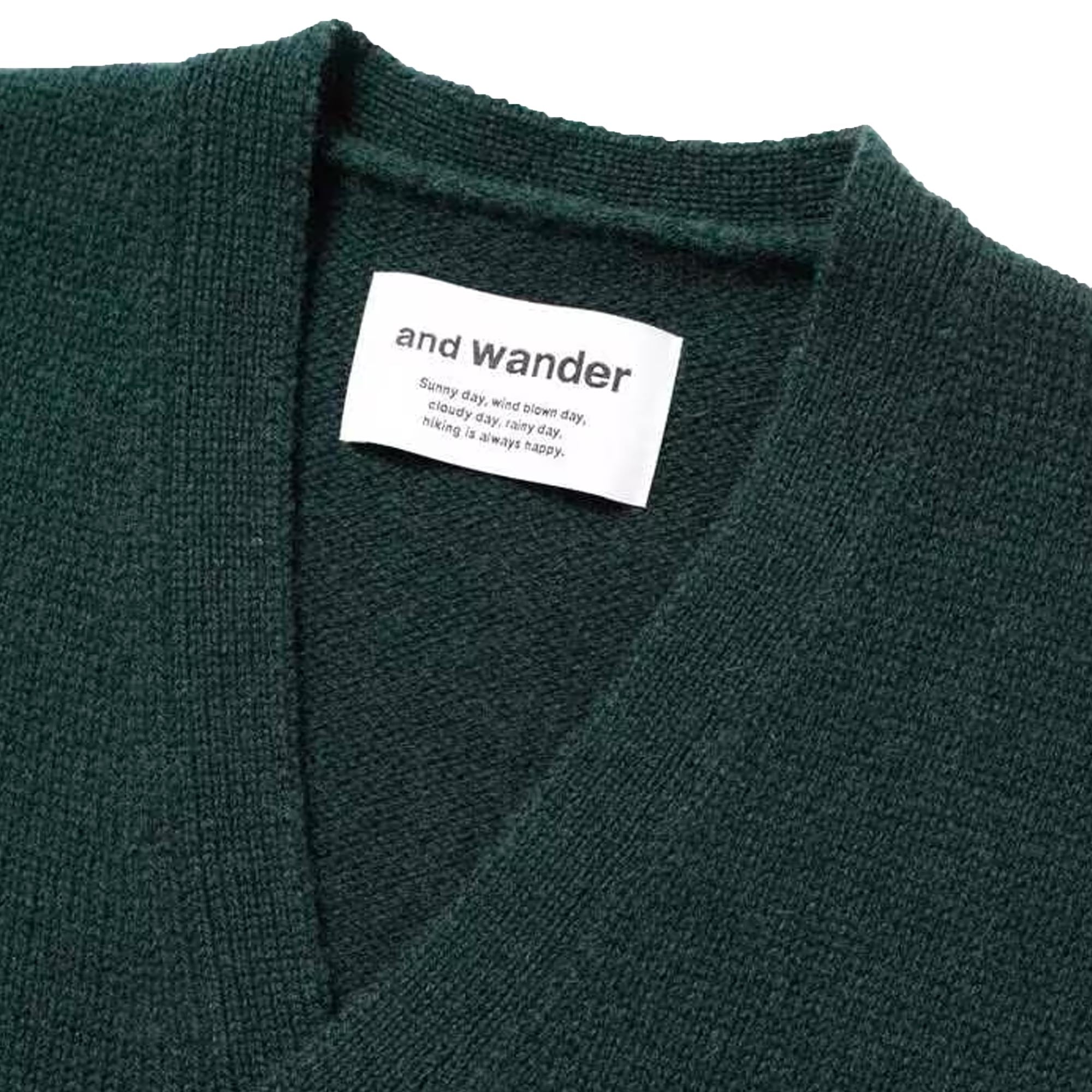And Wander Shetland Wool Cardigan - Green