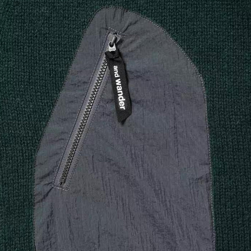 And Wander Shetland Wool Cardigan - Green
