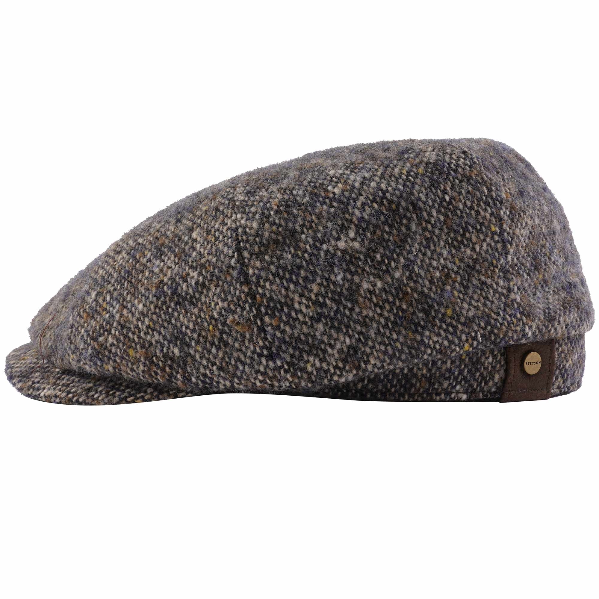 Stetson Hats Hatteras Donegal Tweed Flat Cap - Grey Mix