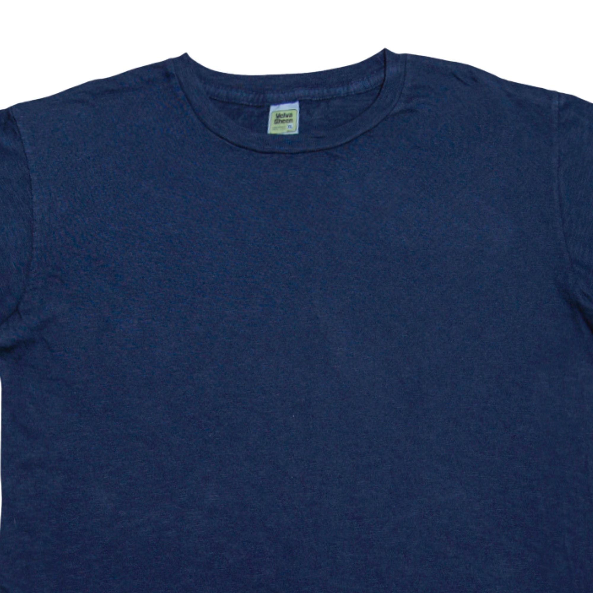 Velva Sheen Rolled Short Sleeve Crew Neck T-Shirt - Navy