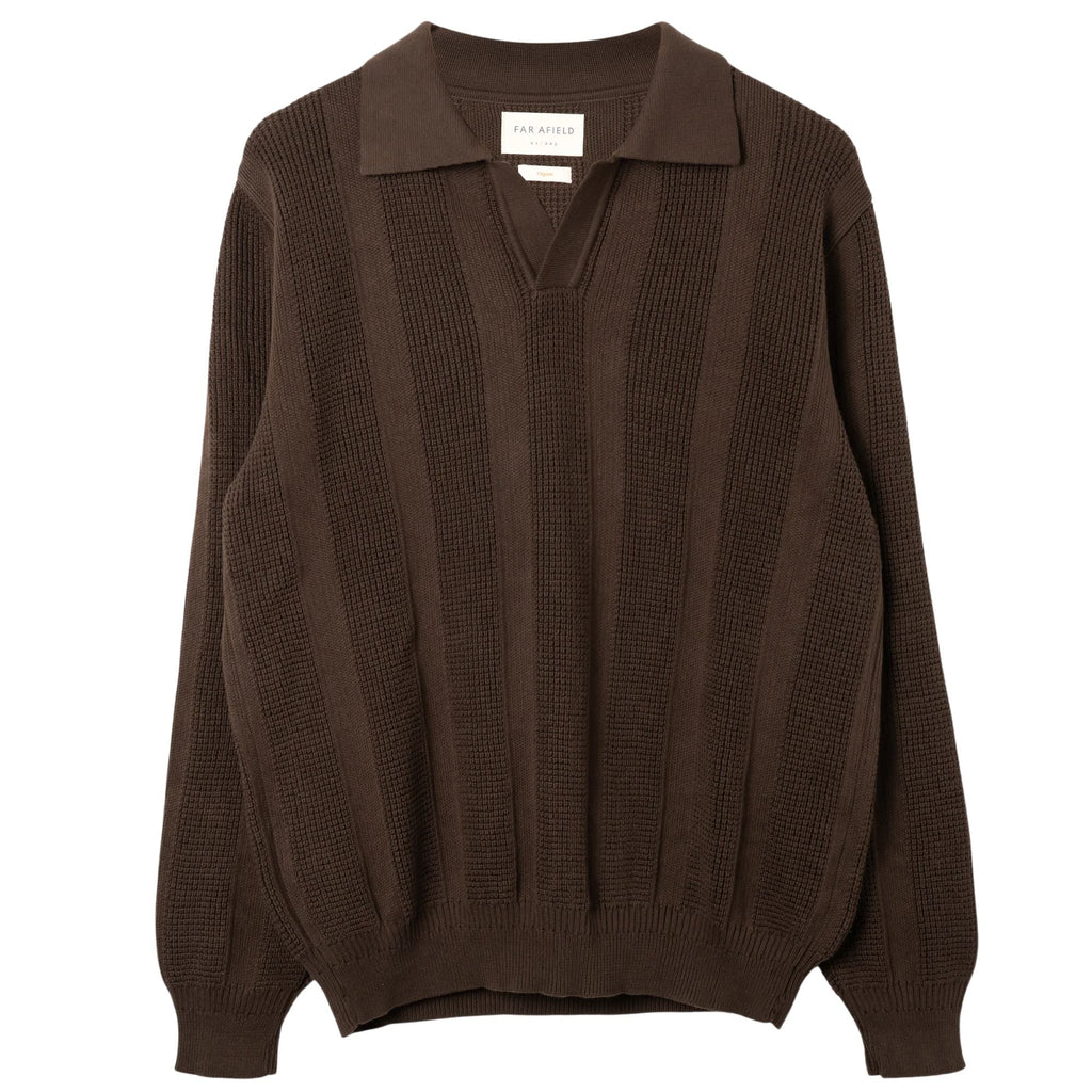Far Afield Clifford Knitted Polo - Brown