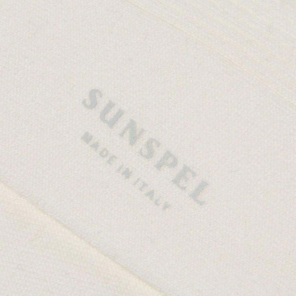 Sunspel Cotton Ribbed Socks - Archive White