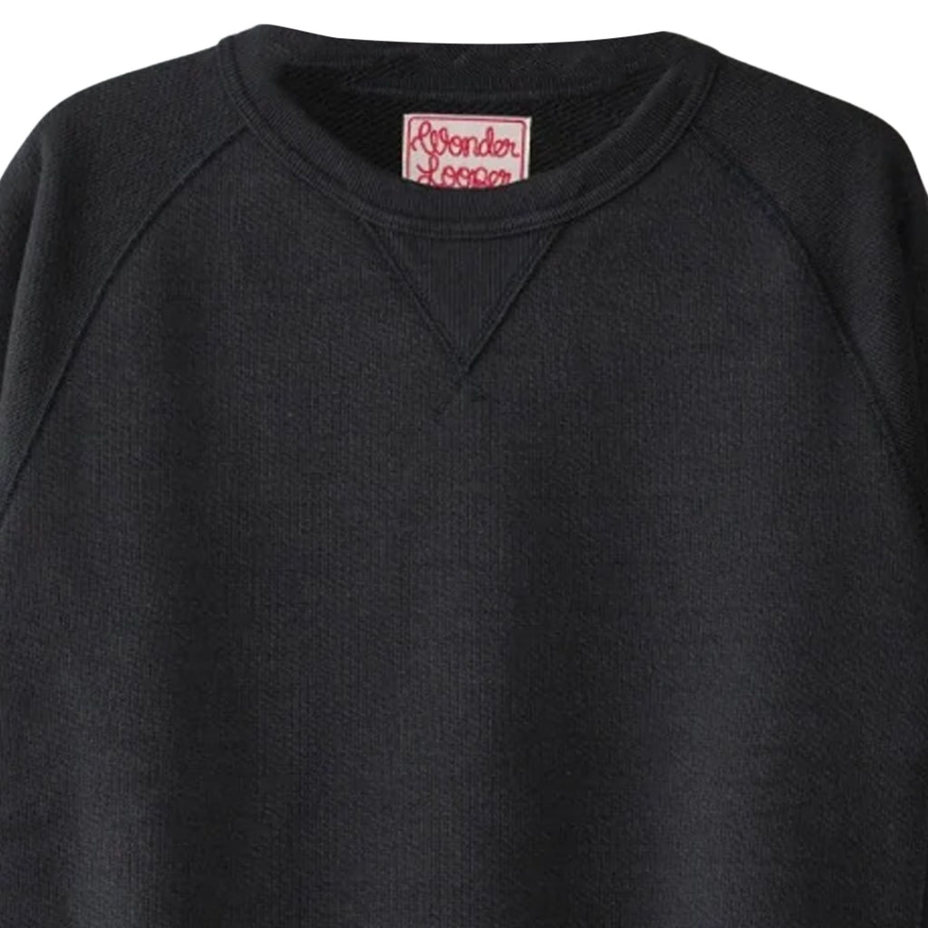 Wonder Looper Double Heavyweight French Terry Pullover Crewneck - Sumi Black
