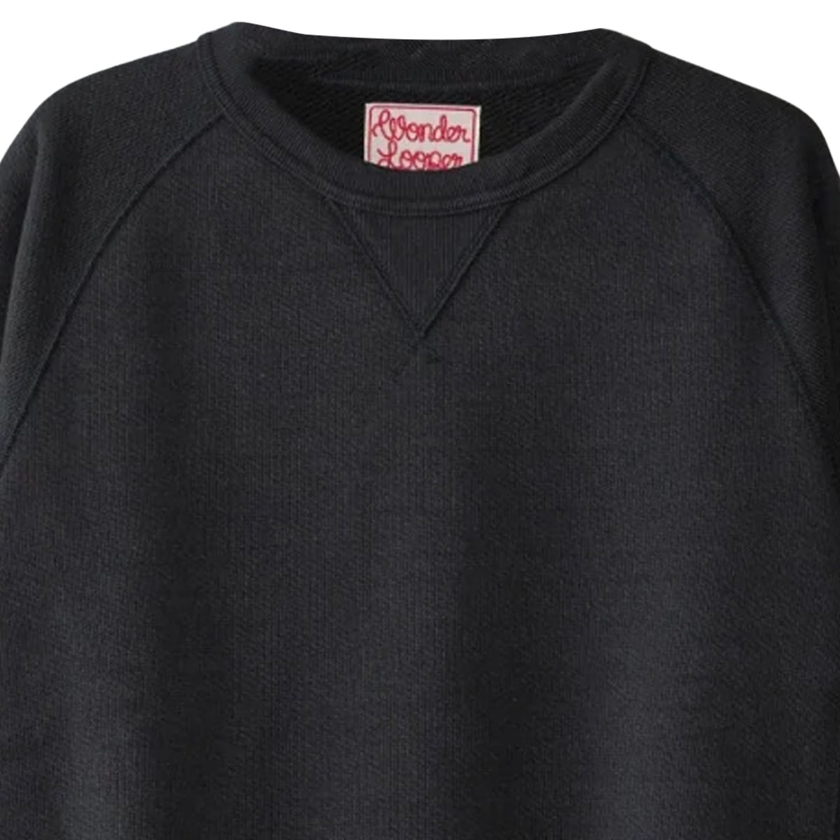 Wonder Looper Double Heavyweight French Terry Pullover Crewneck - Sumi Black