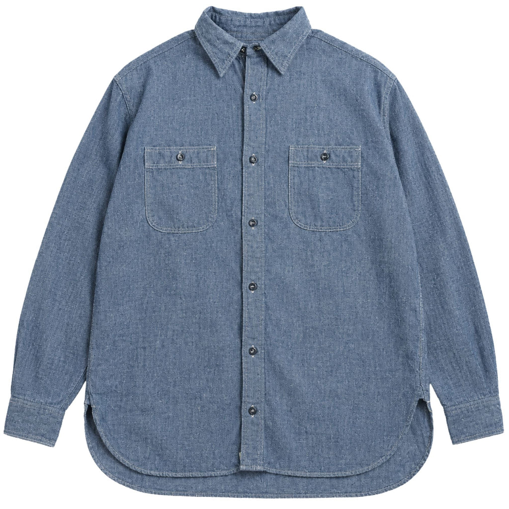 OrSlow Relax Fit Chambray Work Shirt - Denim